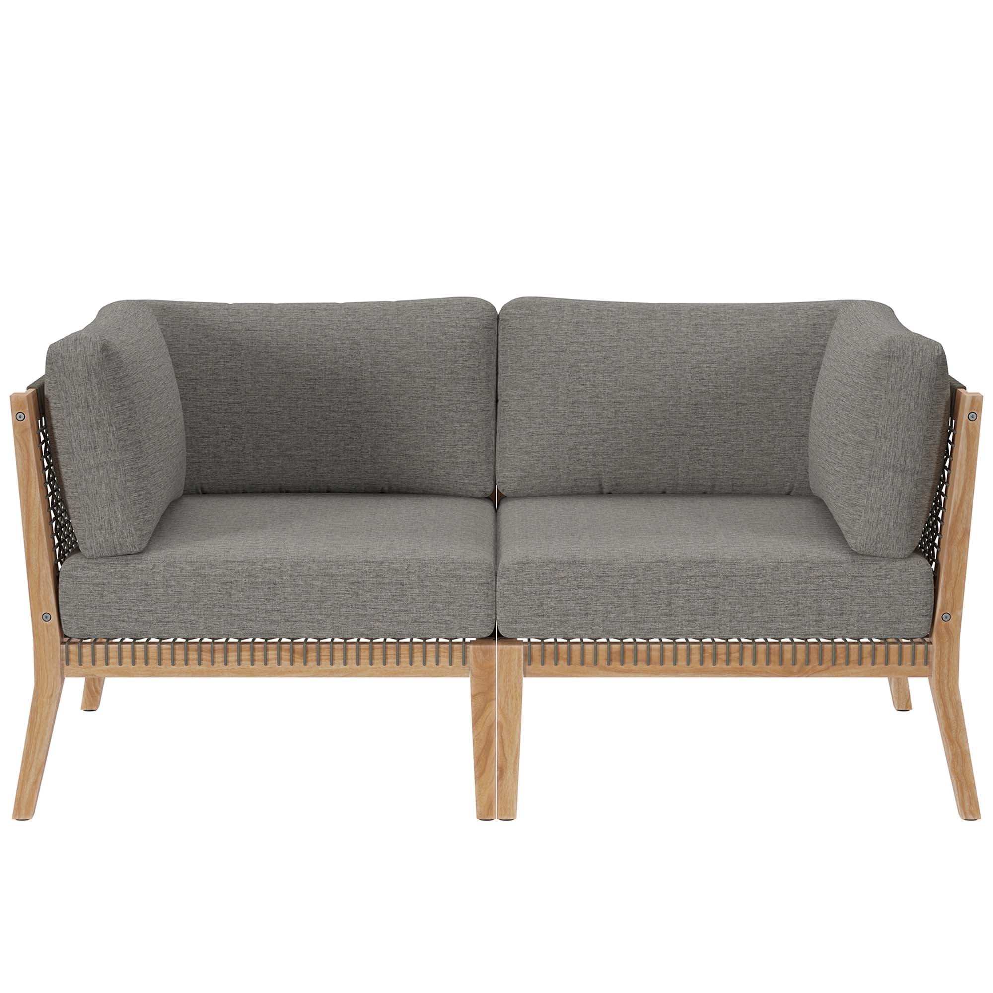 Clearwater Outdoor Patio Teak Wood Loveseat by Modway - Best Buy Furniture
