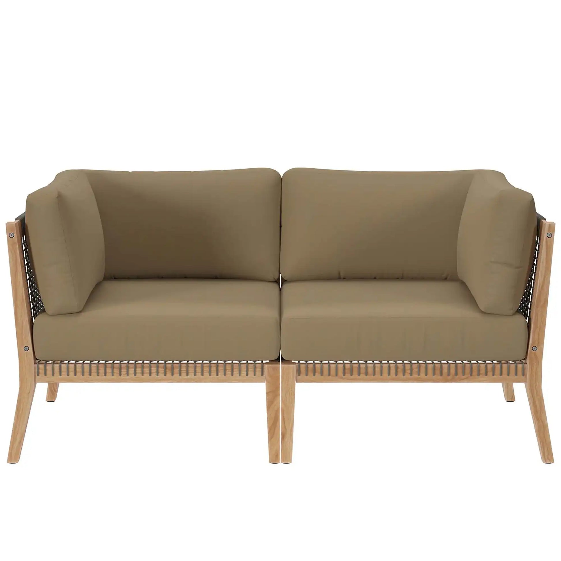 Clearwater Outdoor Patio Teak Wood Loveseat by Modway - Best Buy Furniture