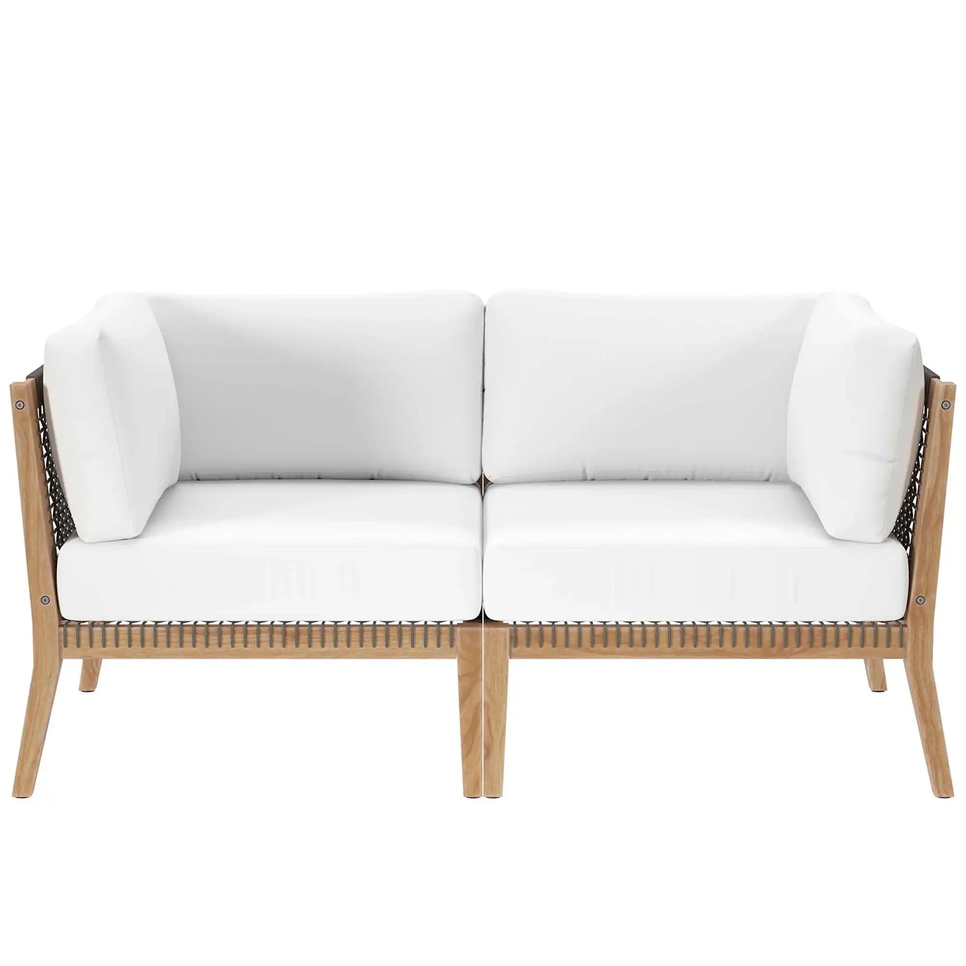 Clearwater Outdoor Patio Teak Wood Loveseat by Modway - Best Buy Furniture