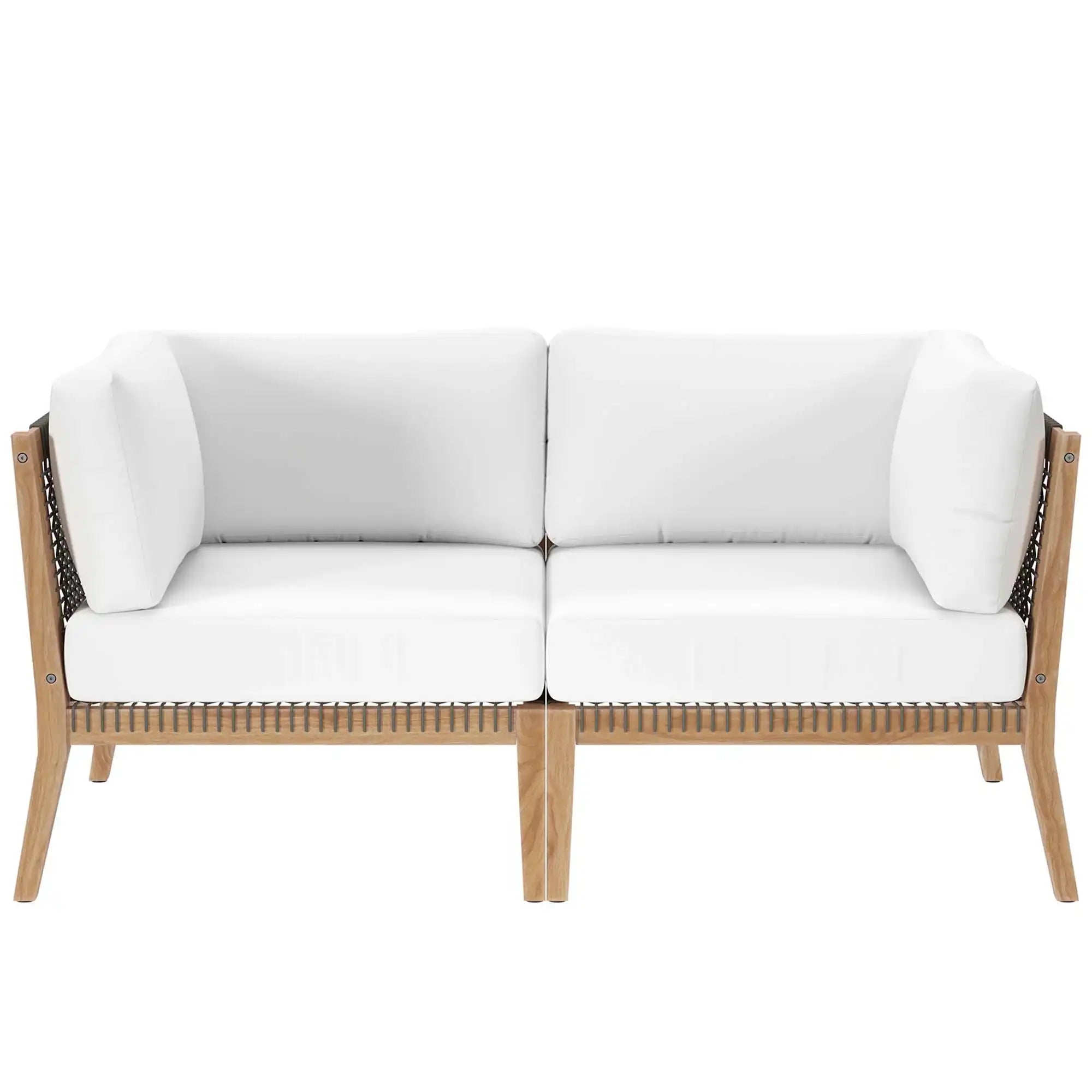 Clearwater Outdoor Patio Teak Wood Loveseat by Modway - Best Buy Furniture