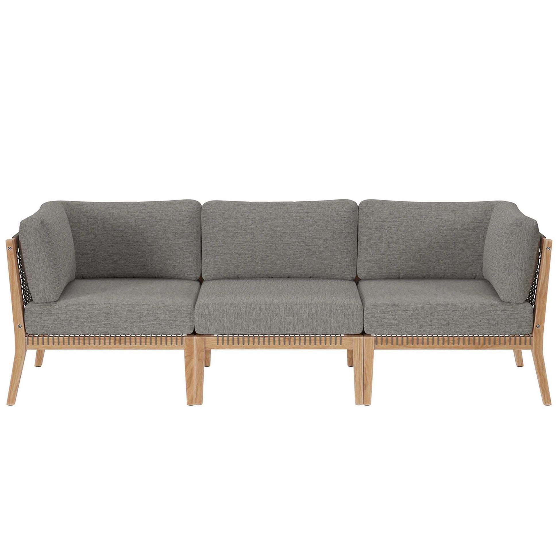 Clearwater Outdoor Patio Teak Wood Sofa by Modway - Best Buy Furniture