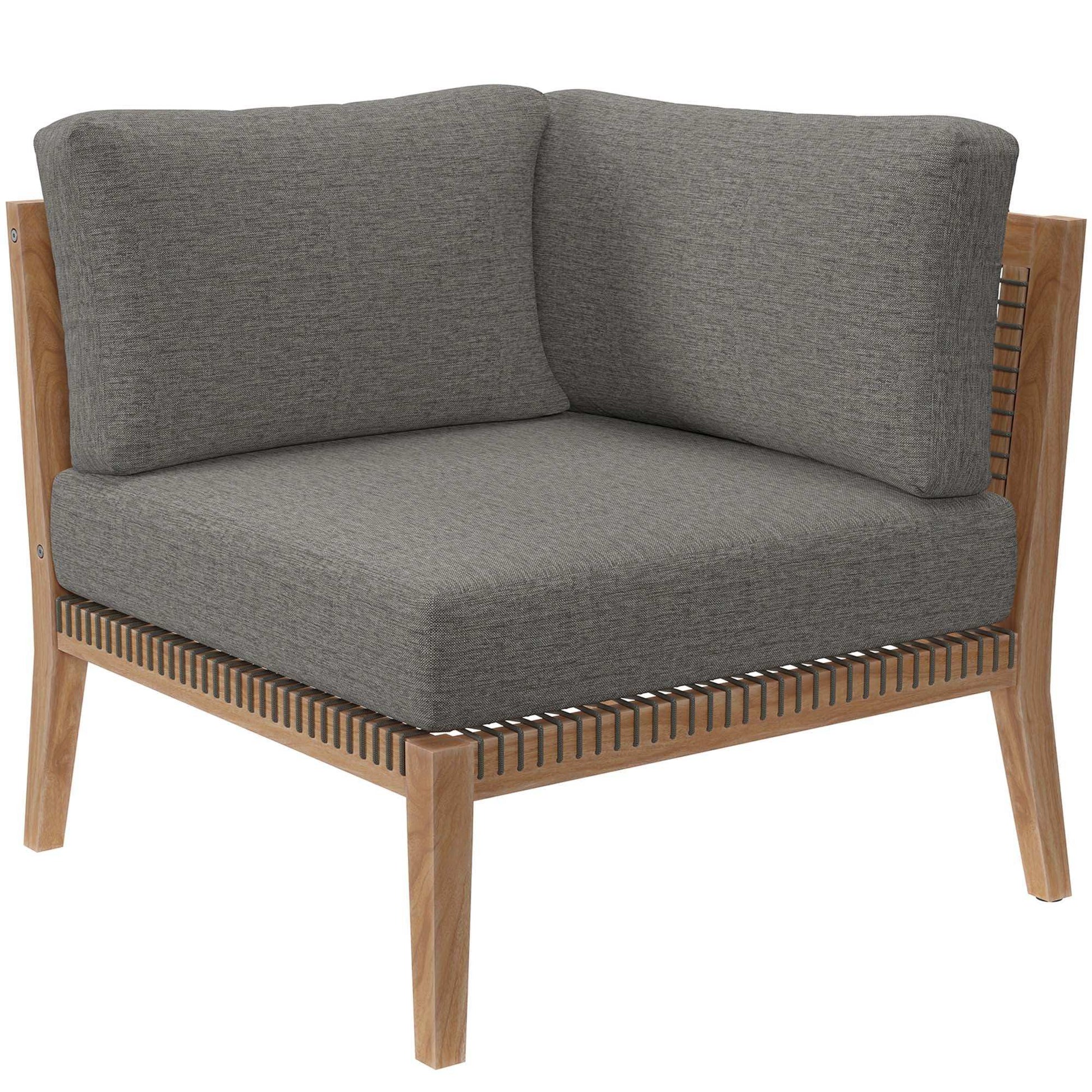 Clearwater 4-Piece Outdoor Patio Teak Wood Sectional Sofa by Modway - Best Buy Furniture