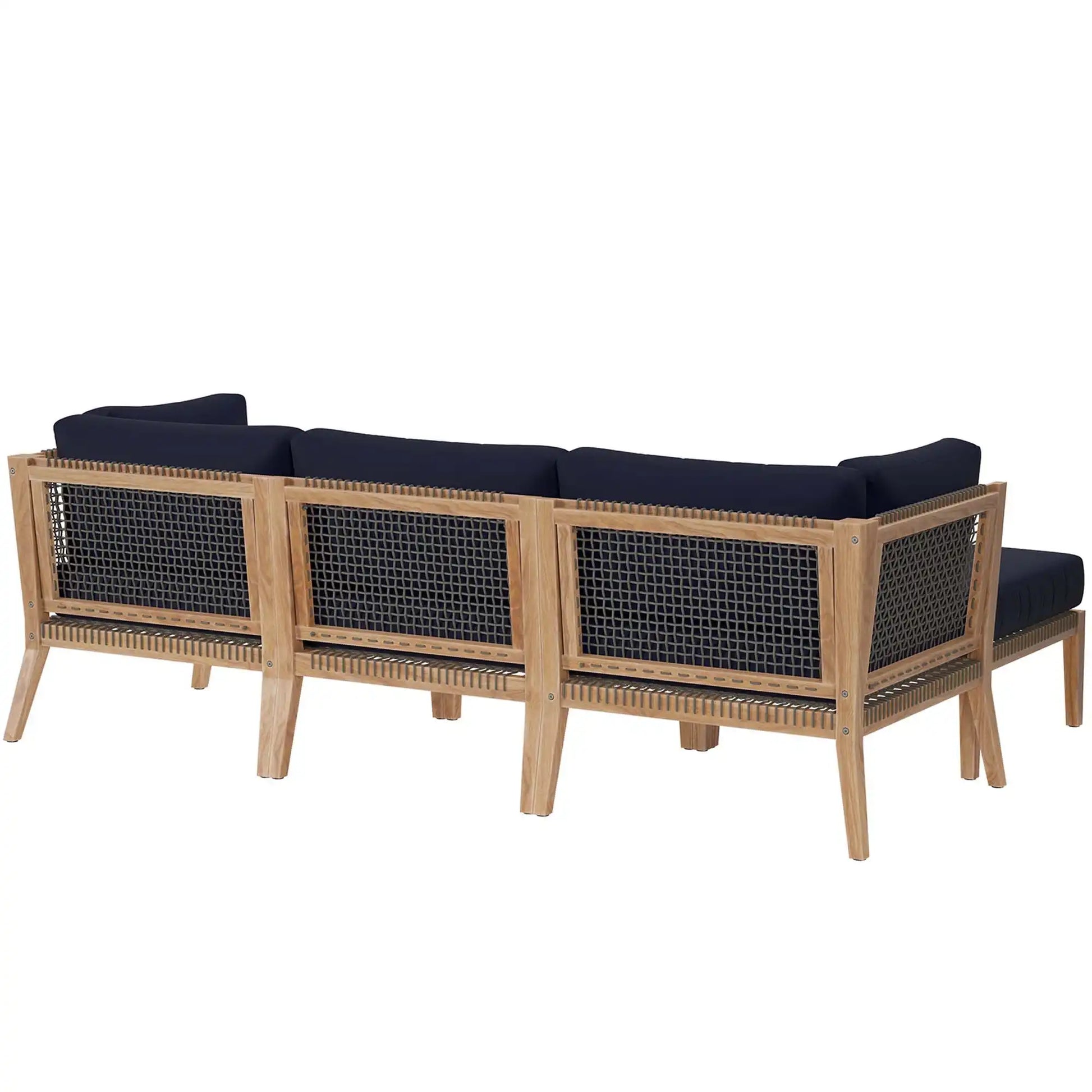 Clearwater 4-Piece Outdoor Patio Teak Wood Sectional Sofa by Modway - Best Buy Furniture
