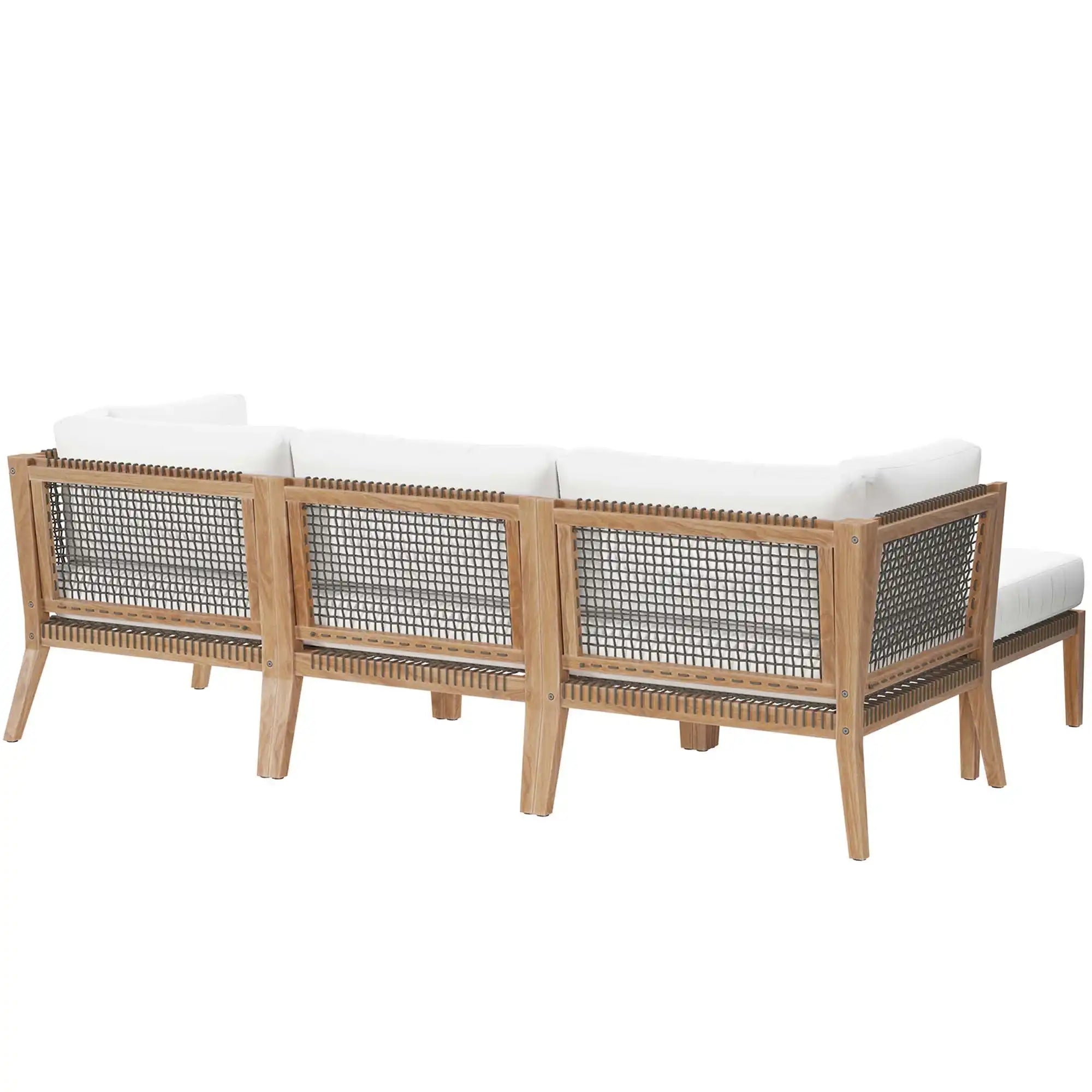 Clearwater 4-Piece Outdoor Patio Teak Wood Sectional Sofa by Modway - Best Buy Furniture
