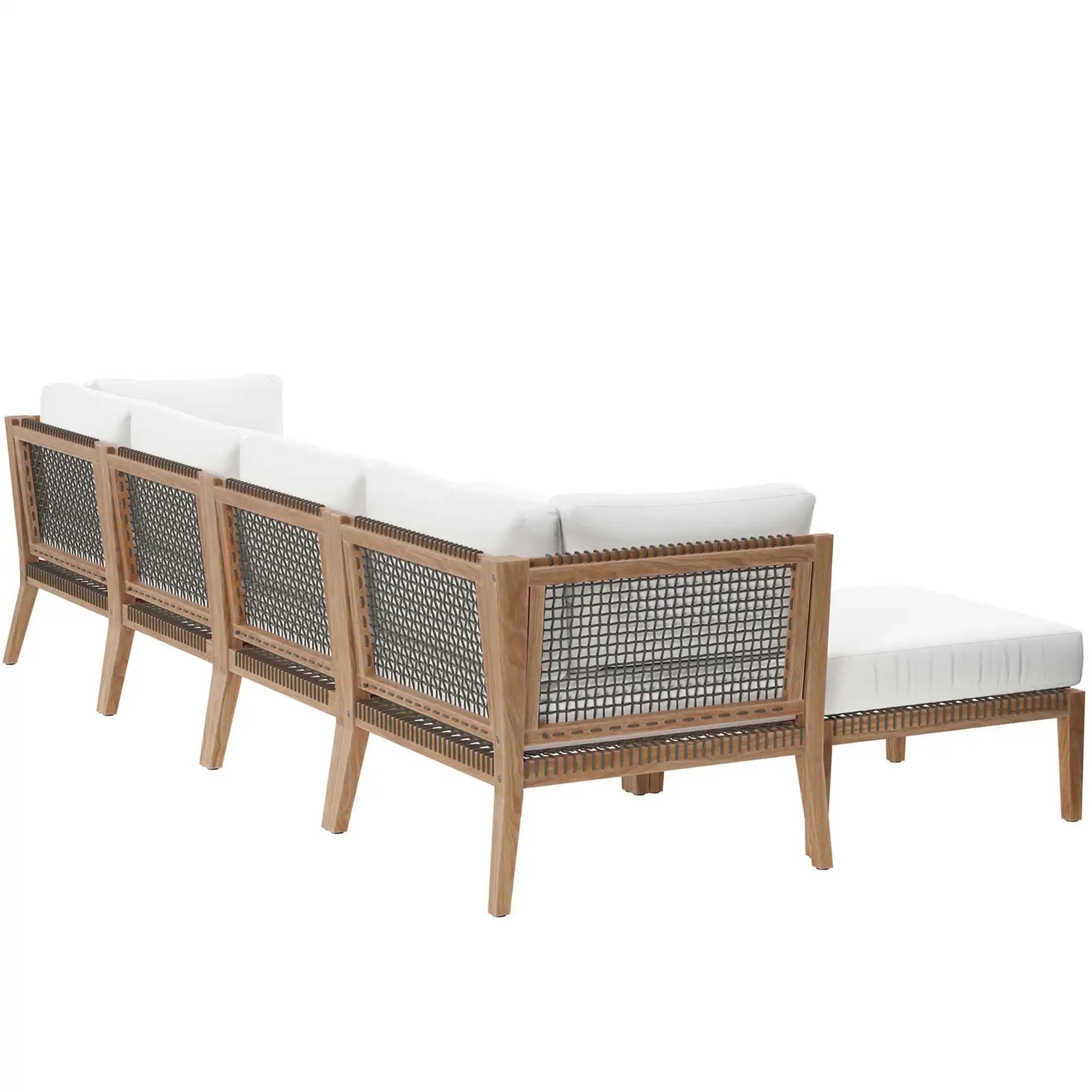 Clearwater 6-Piece Outdoor Patio Teak Wood Sectional Sofa by Modway - Best Buy Furniture