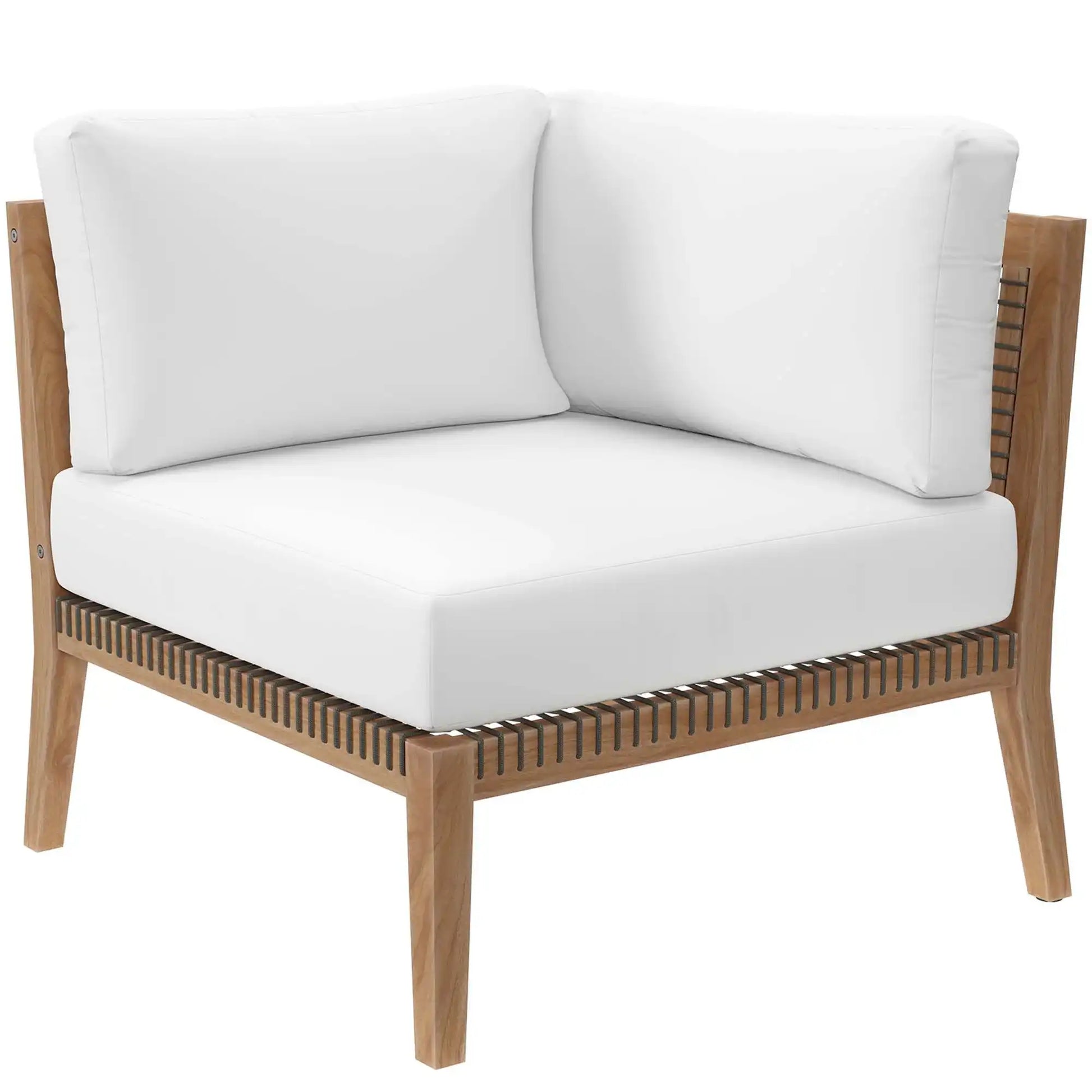 Clearwater 6-Piece Outdoor Patio Teak Wood Sectional Sofa by Modway - Best Buy Furniture