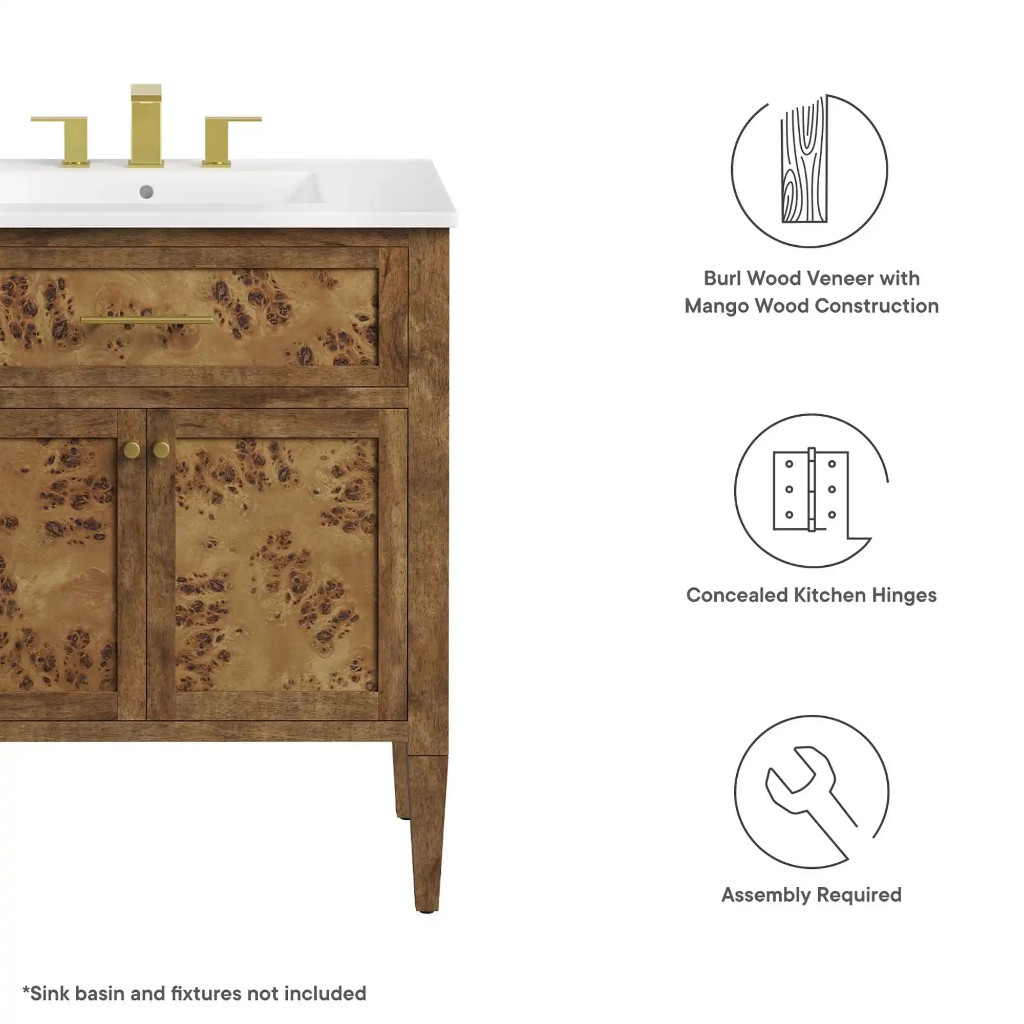 Elysian 30" Bathroom Vanity Cabinet (Sink Basin Not Included) by Modway - Best Buy Furniture