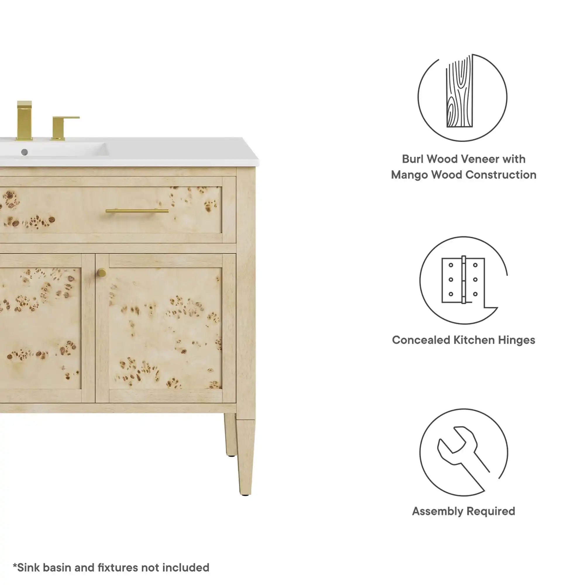 Elysian 48" Wood Bathroom Vanity Cabinet (Sink Basin Not Included) by Modway - Best Buy Furniture