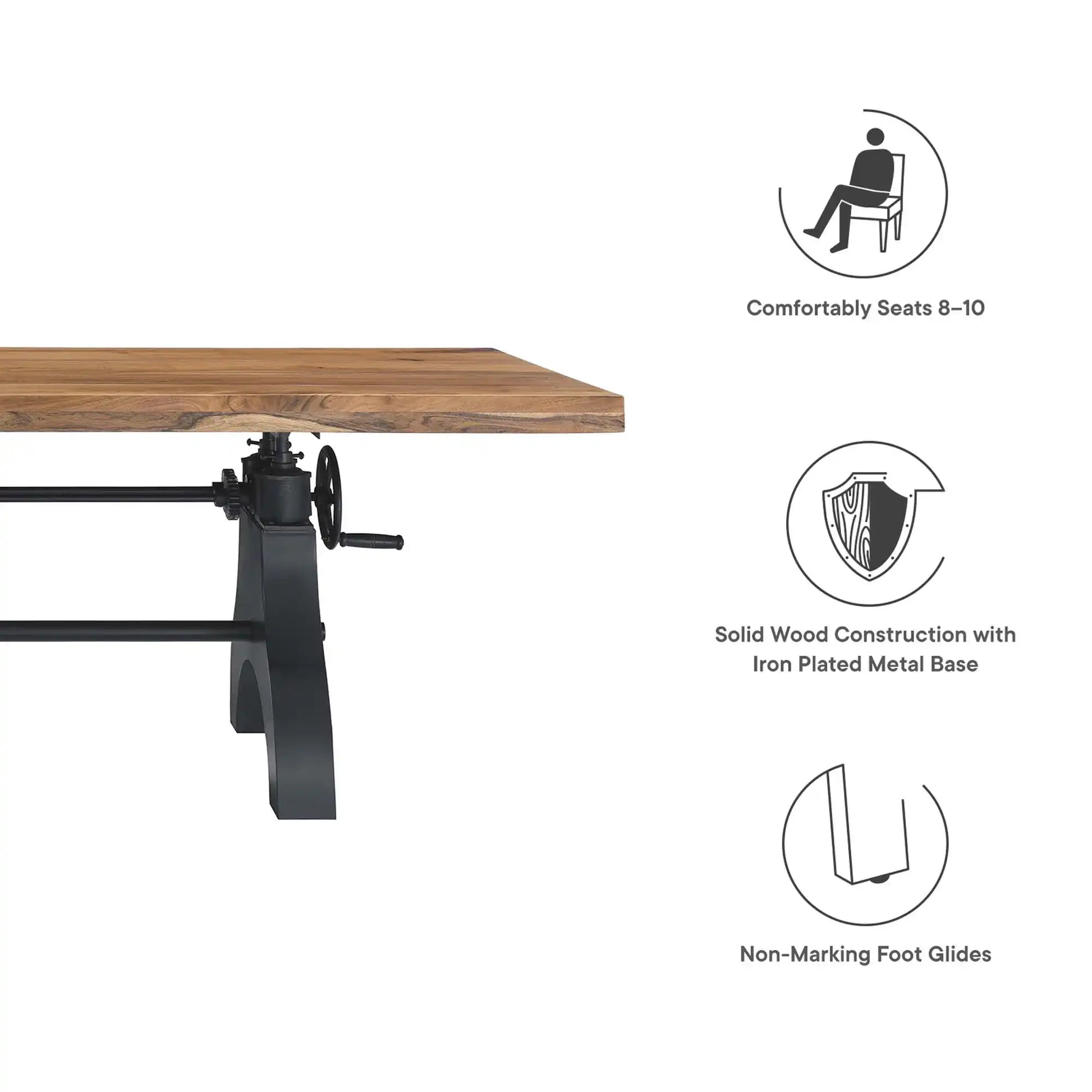 Genuine 96" Crank Adjustable Height Dining and Conference Table by Modway - Best Buy Furniture