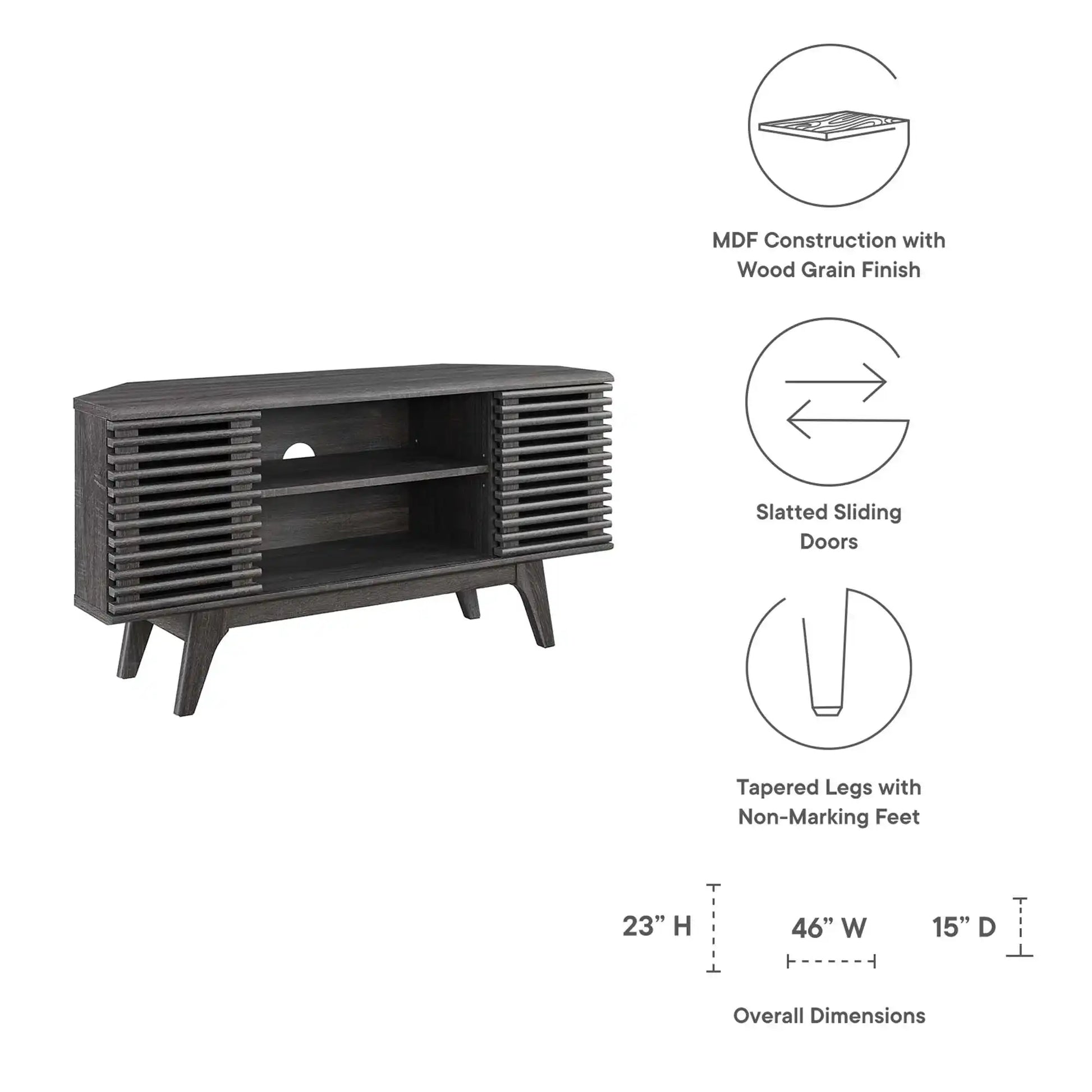 Render 46" Corner TV Stand by Modway - Best Buy Furniture