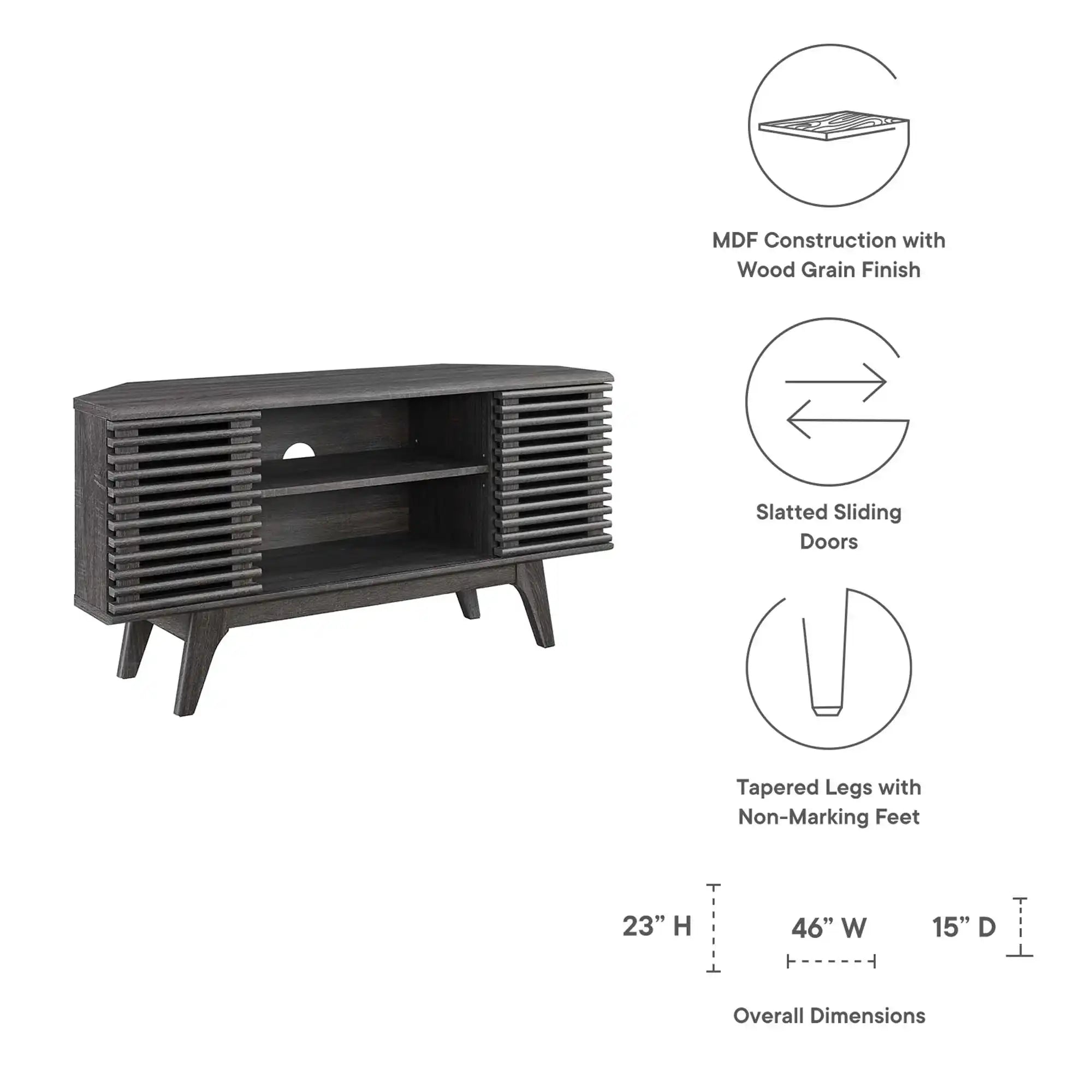 Render 46" Corner TV Stand by Modway - Best Buy Furniture