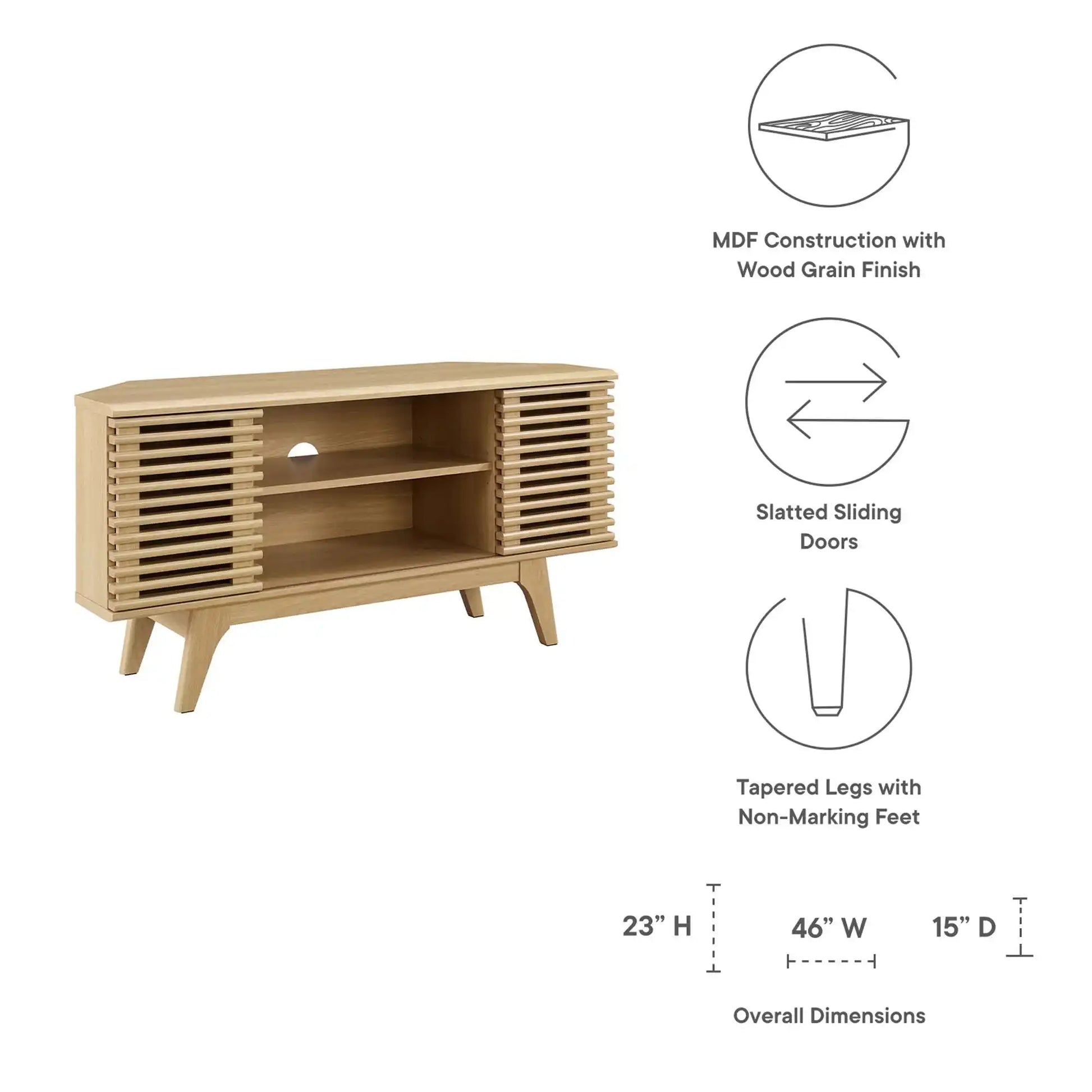 Render 46" Corner TV Stand by Modway - Best Buy Furniture