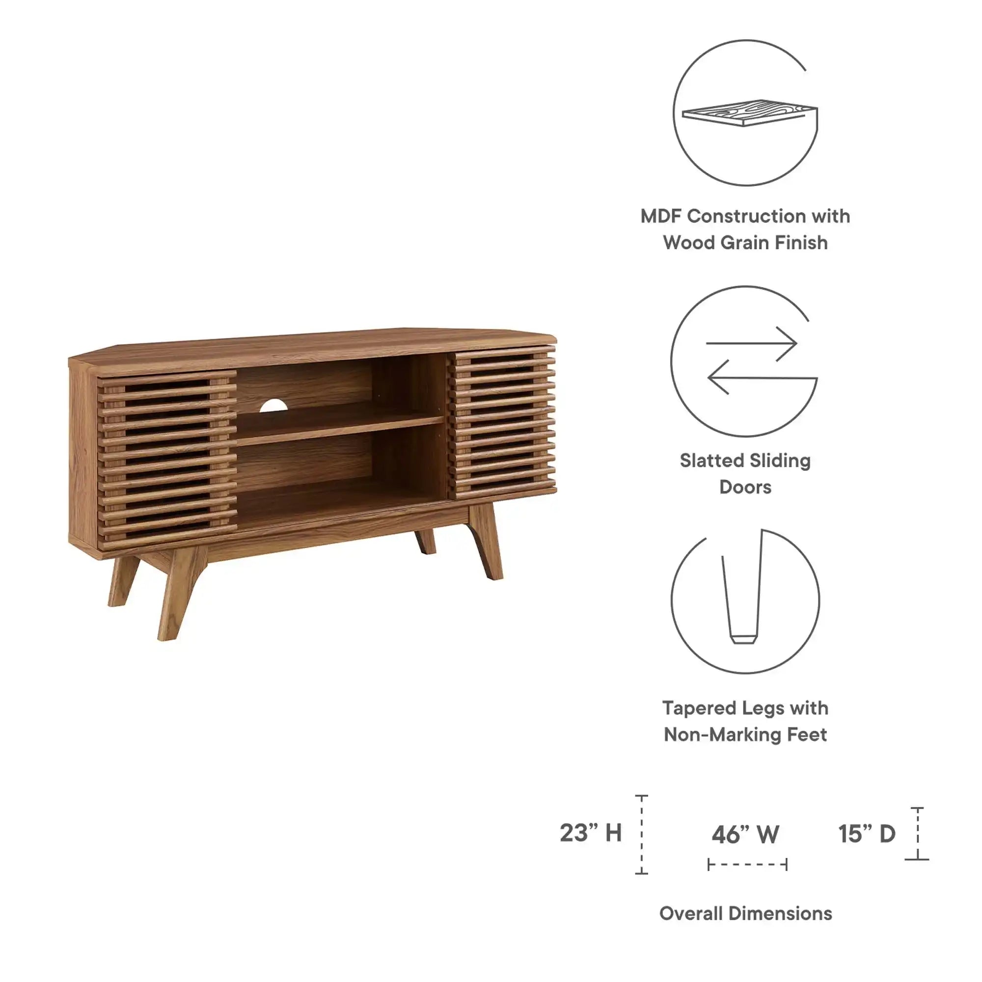Render 46" Corner TV Stand by Modway - Best Buy Furniture