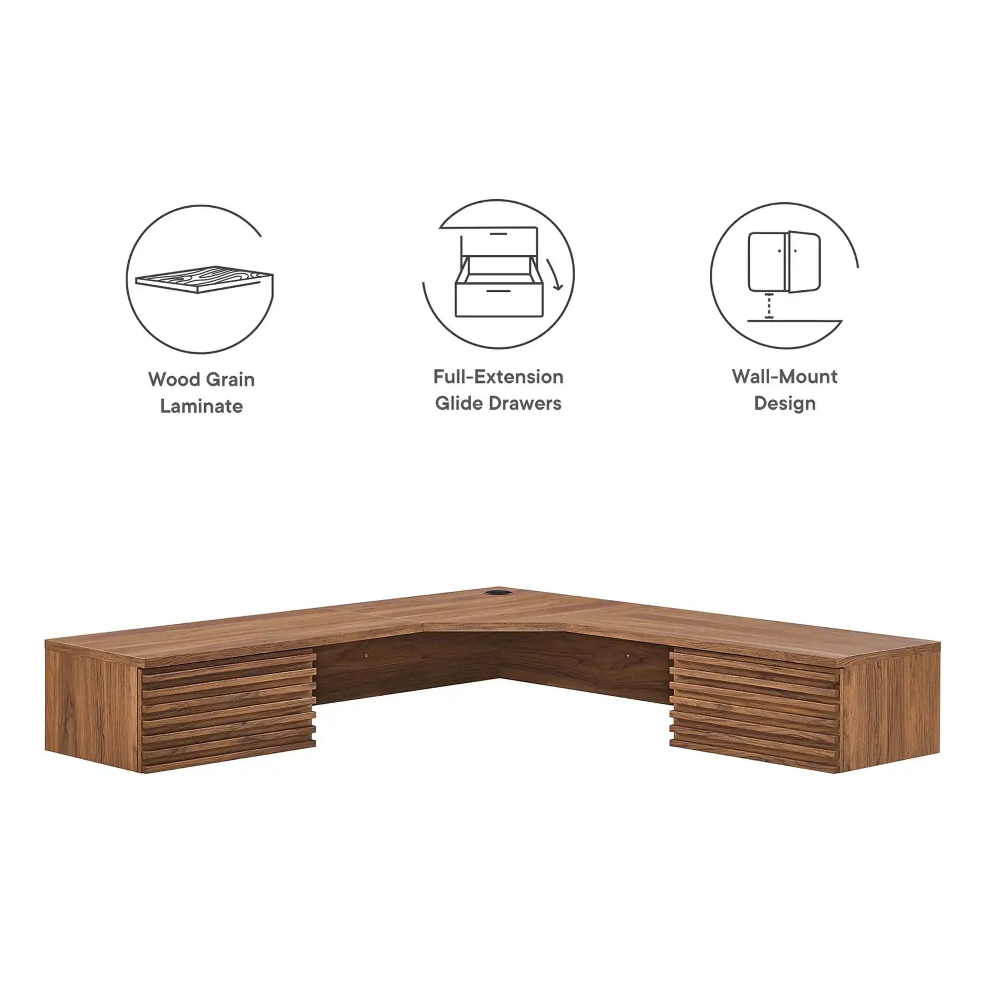 Render Wall Mount Corner Office Desk by Modway - Best Buy Furniture