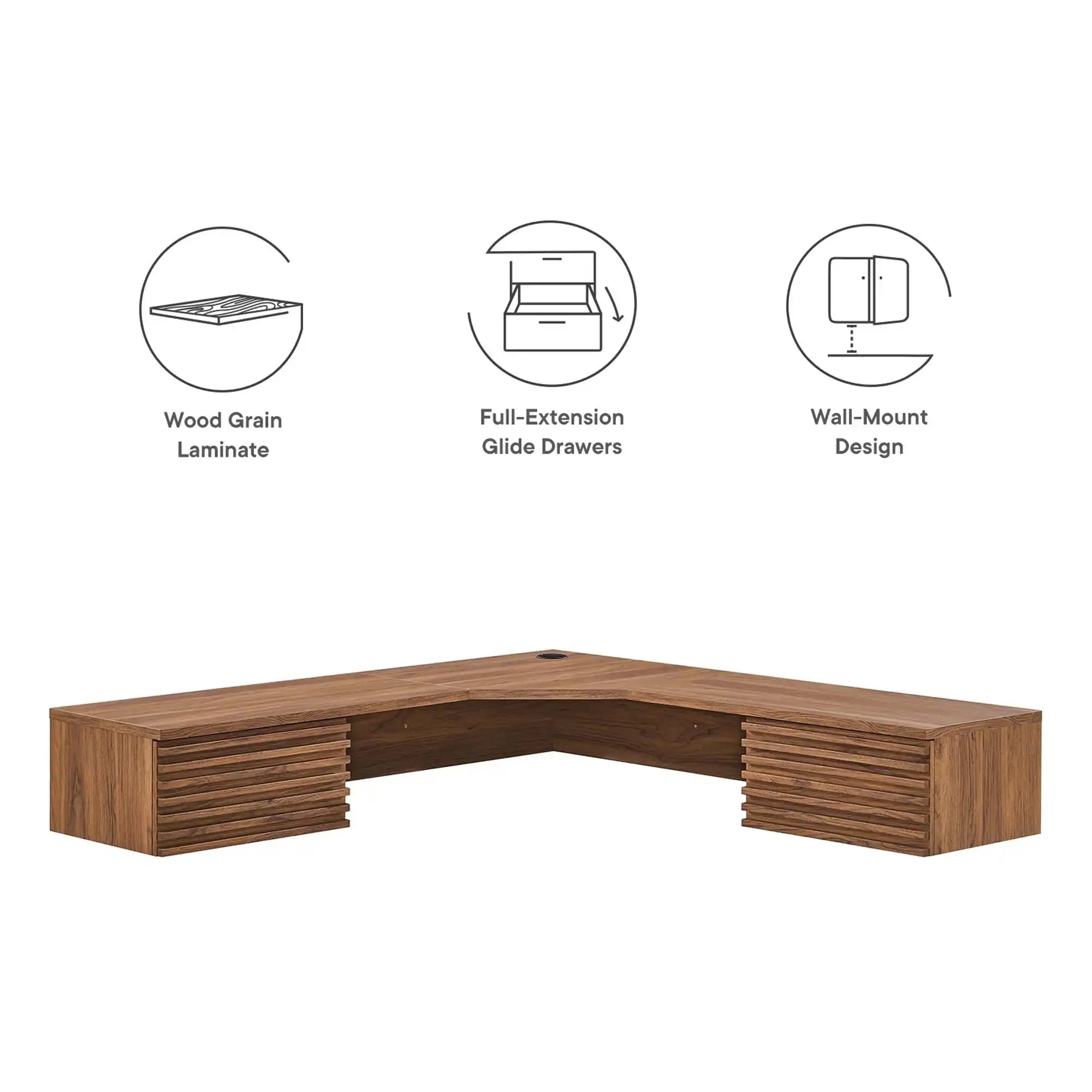 Render Wall Mount Corner Office Desk by Modway - Best Buy Furniture
