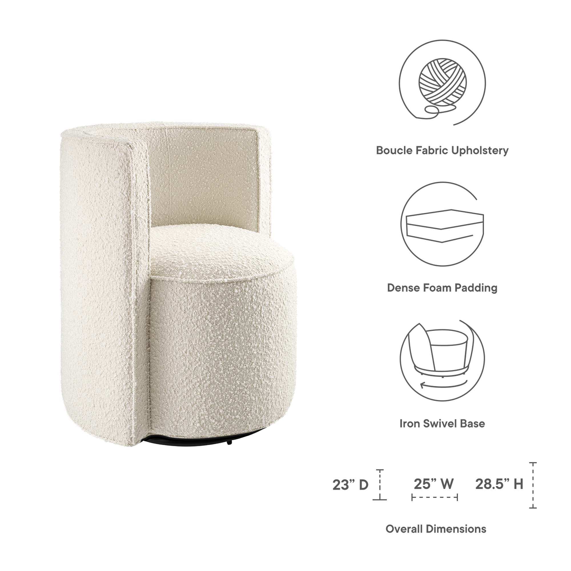 Della Boucle Fabric Swivel Chair - Best Buy Furniture