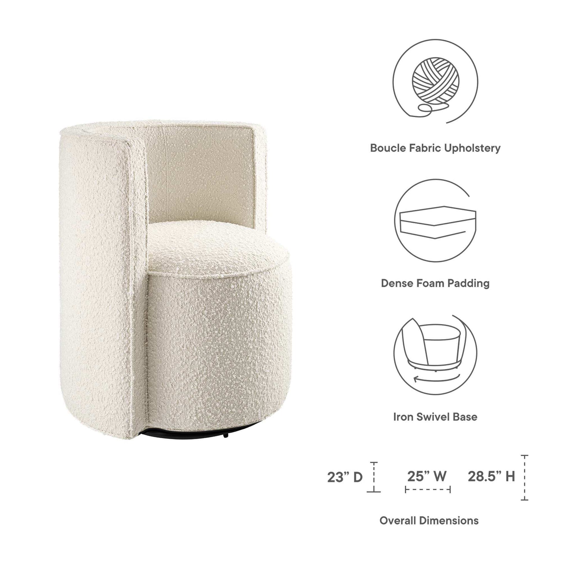 Della Boucle Fabric Swivel Chair by Modway - Best Buy Furniture