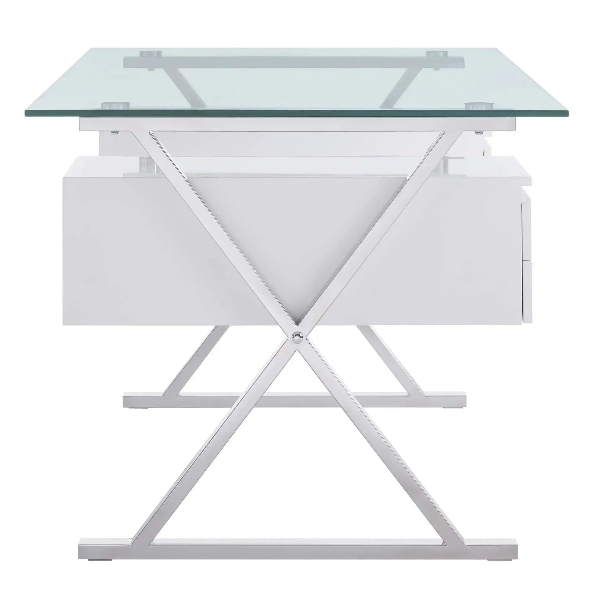 Sector 71" Glass Top Glass Office Desk by Modway - Best Buy Furniture
