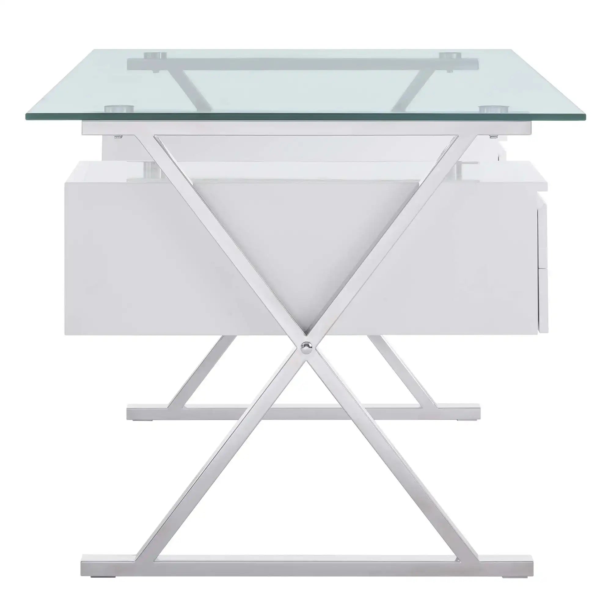 Sector 71" Glass Top Glass Office Desk by Modway - Best Buy Furniture