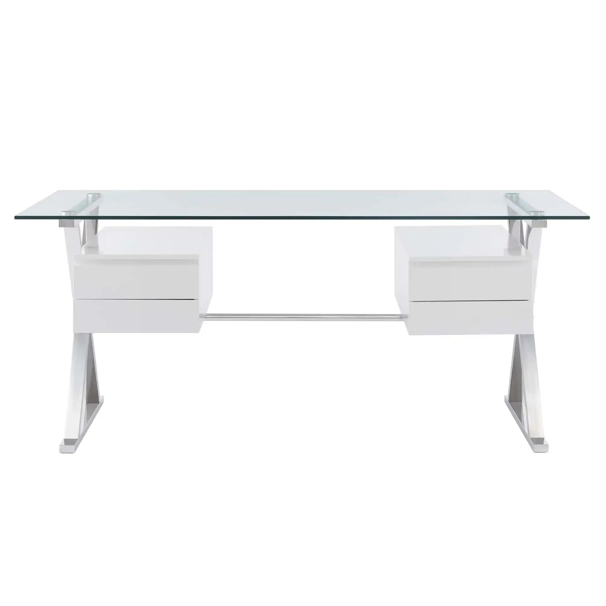Sector 71" Glass Top Glass Office Desk by Modway - Best Buy Furniture