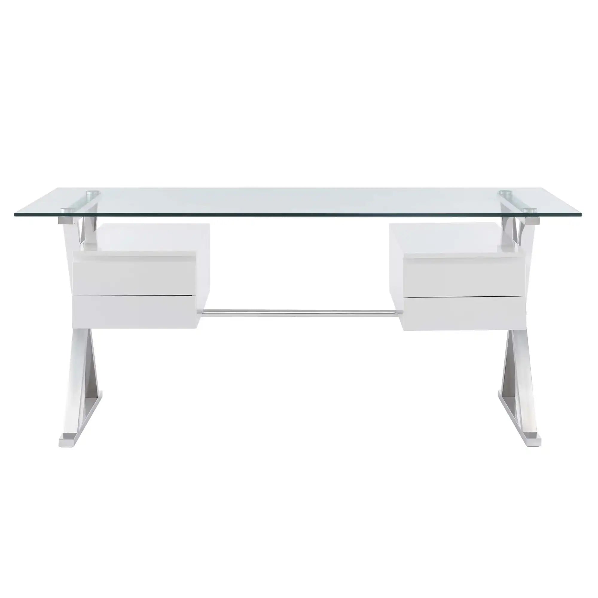 Sector 71" Glass Top Glass Office Desk by Modway - Best Buy Furniture