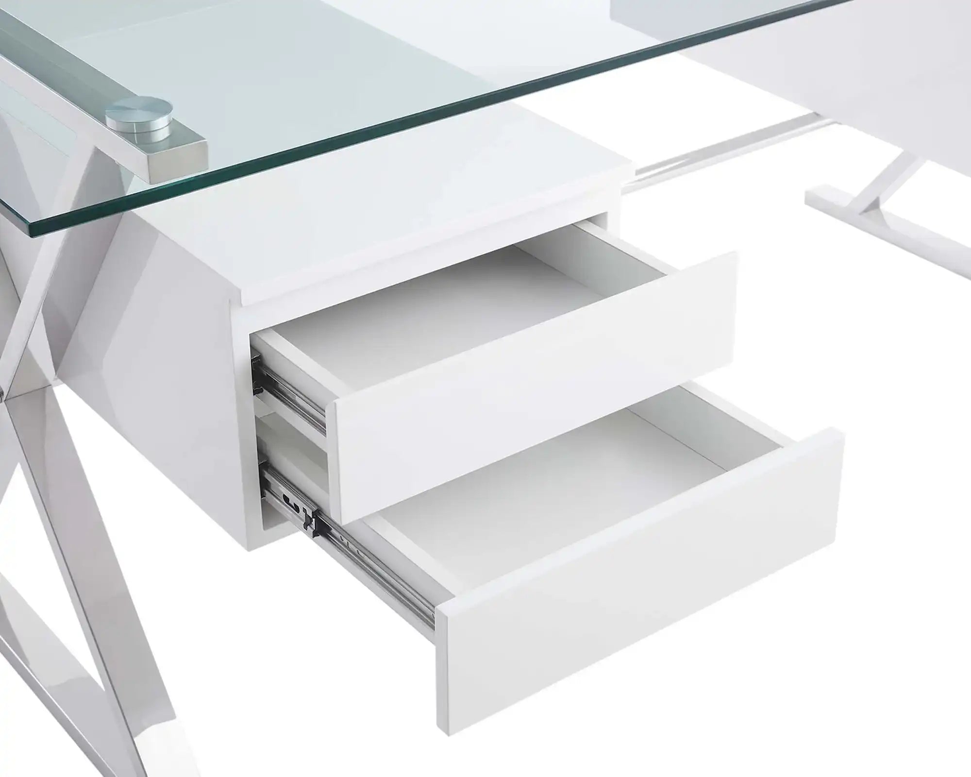 Sector 71" Glass Top Glass Office Desk by Modway - Best Buy Furniture