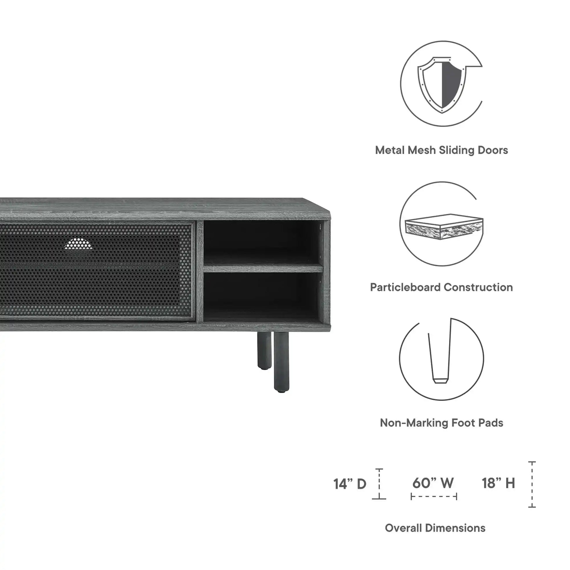 Kurtis 60" TV Stand by Modway - Best Buy Furniture