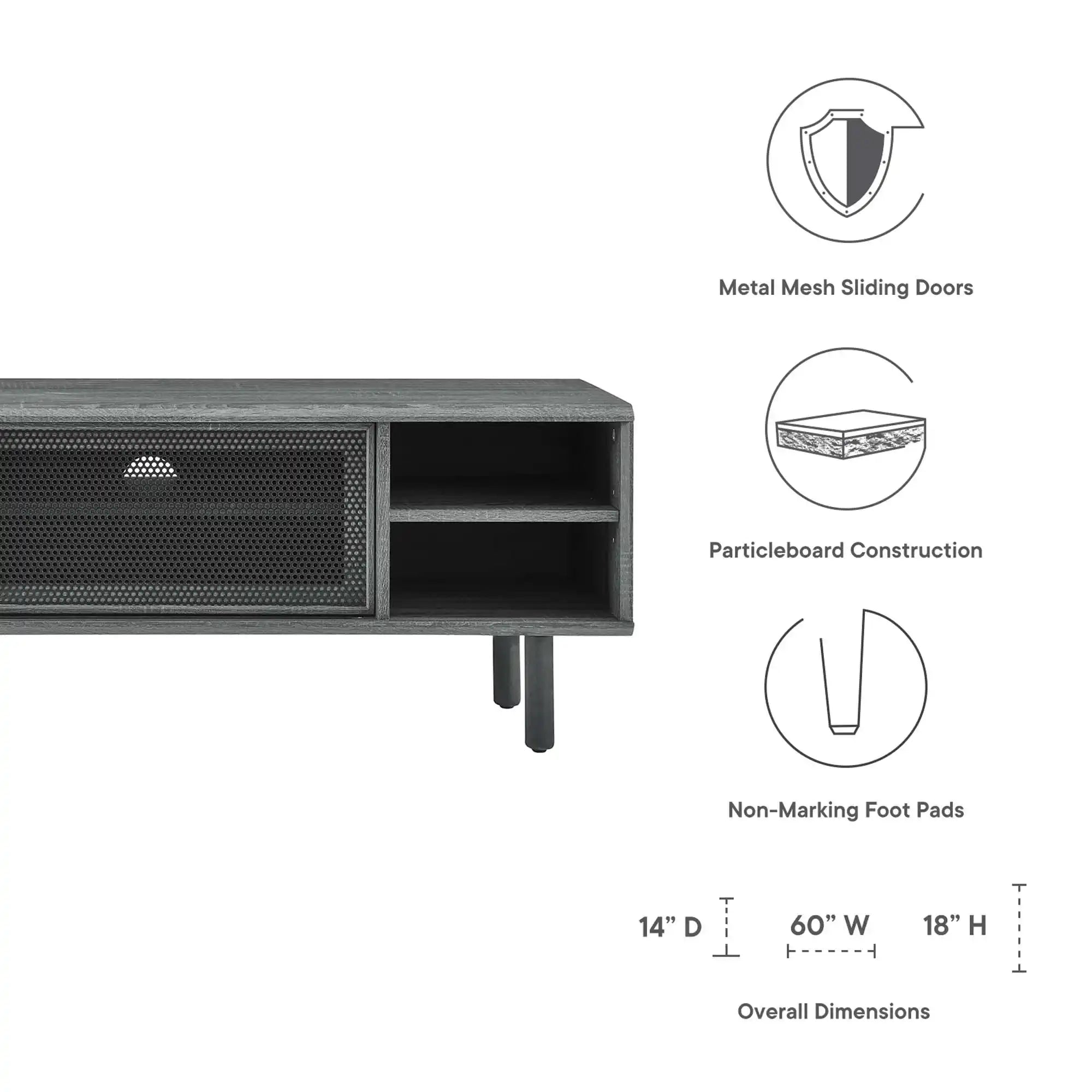Kurtis 60" TV Stand by Modway - Best Buy Furniture