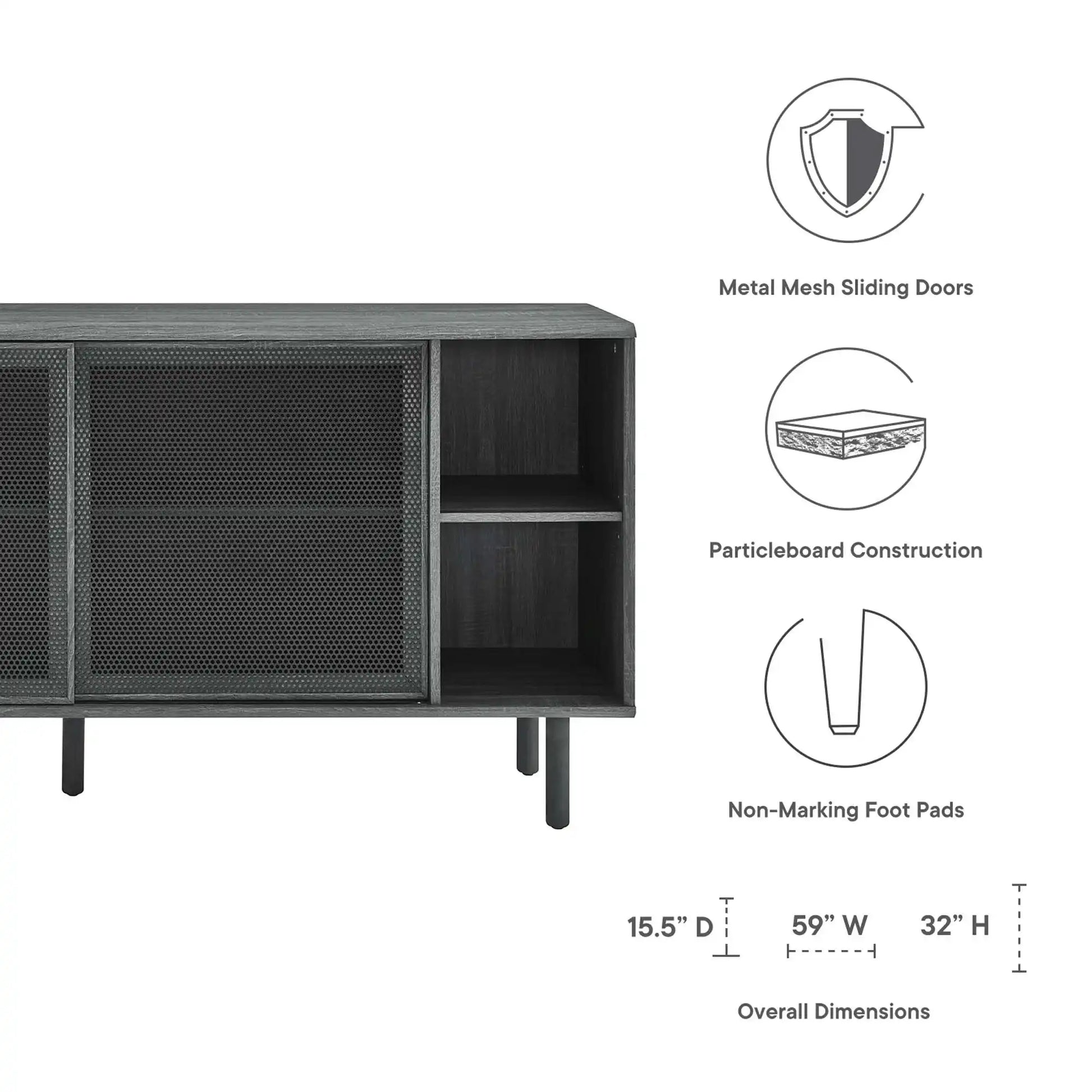 Kurtis 59" Sideboard by Modway - Best Buy Furniture