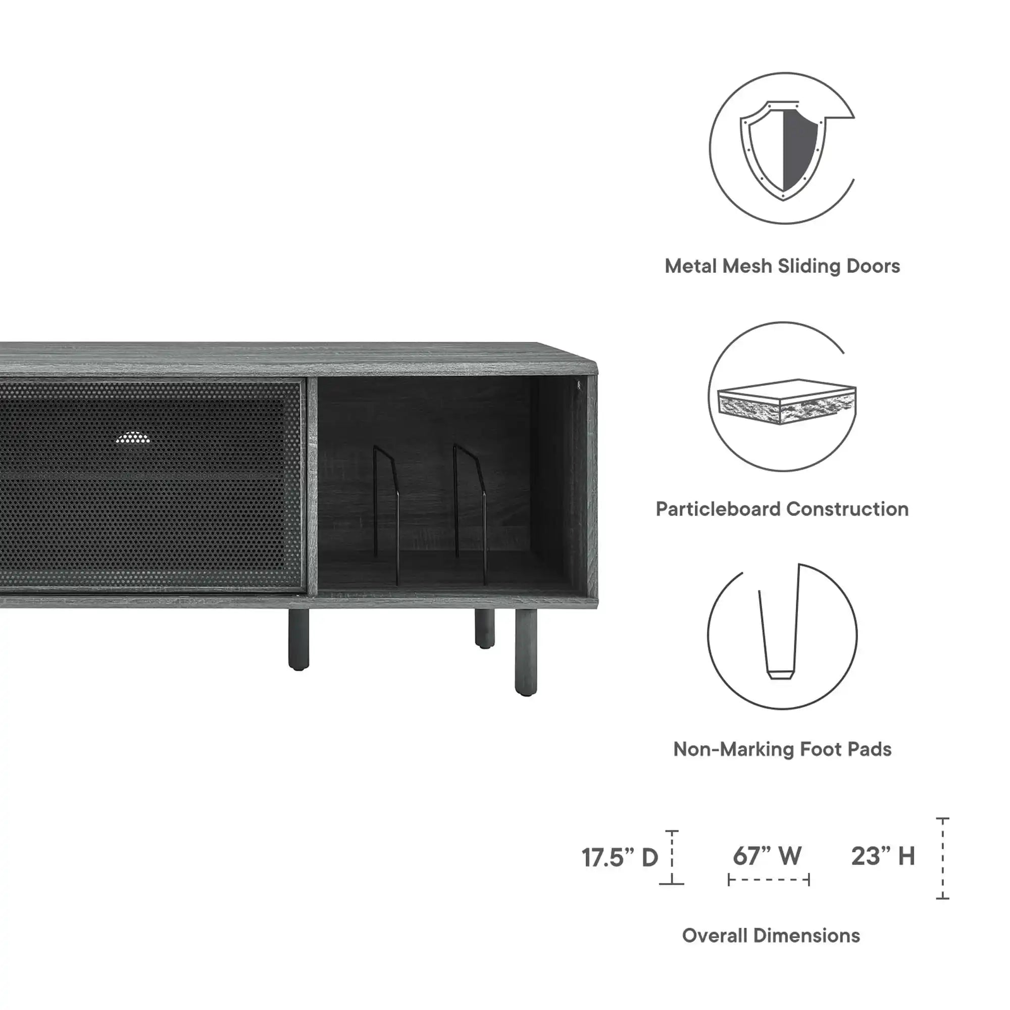 Kurtis 67" TV and Vinyl Record Stand by Modway - Best Buy Furniture