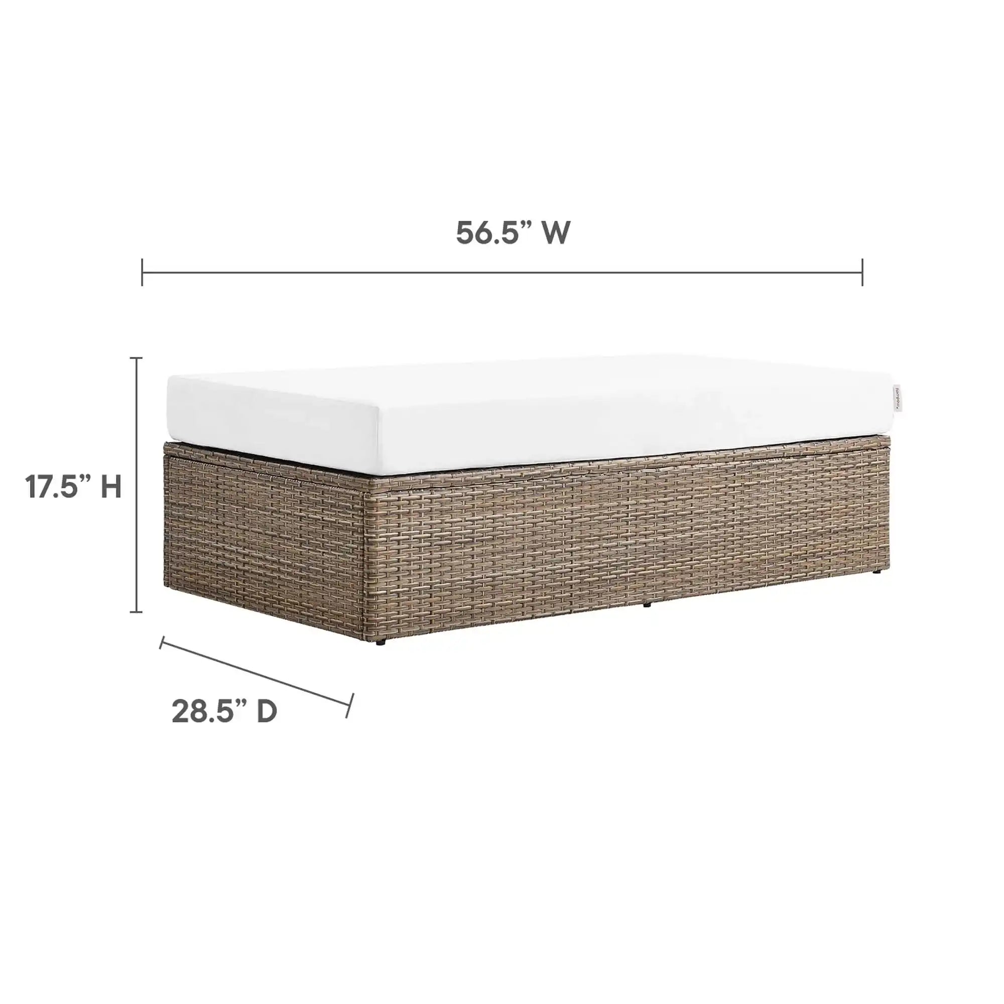 Convene Outdoor Patio Rectangle Ottoman by Modway - Best Buy Furniture