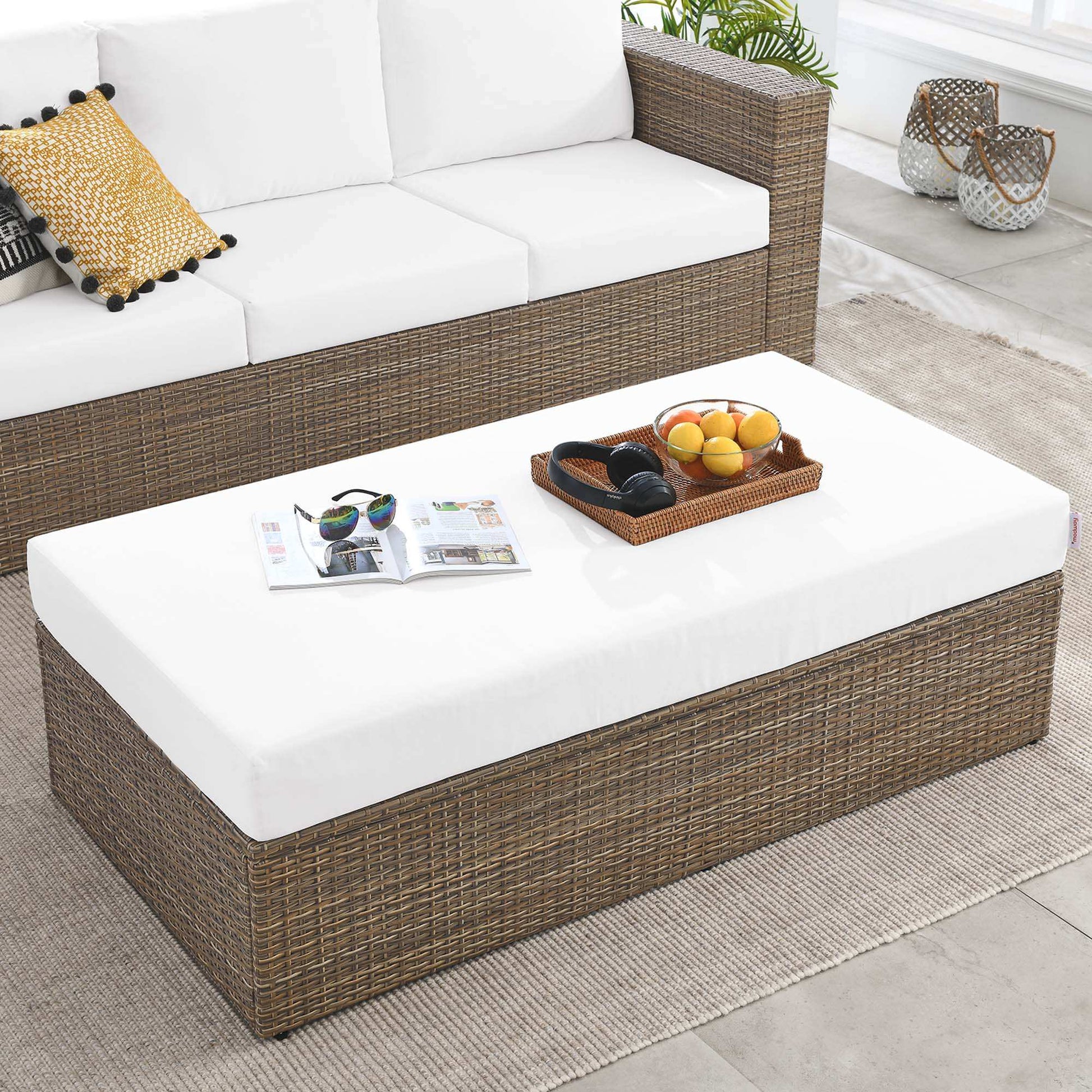 Convene Outdoor Patio Rectangle Ottoman by Modway - Best Buy Furniture