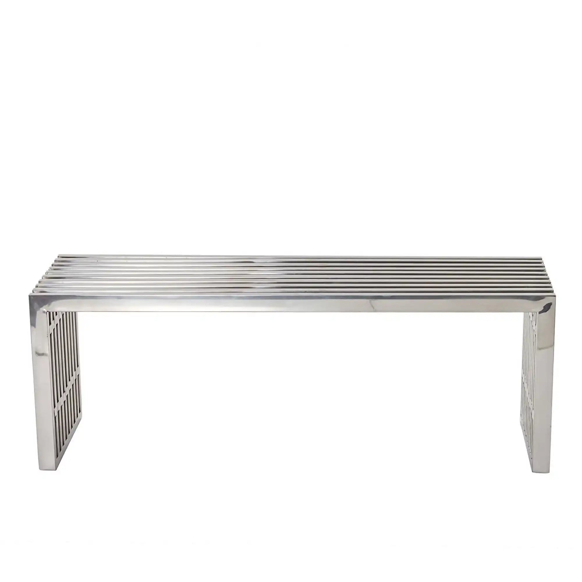 Gridiron Medium Stainless Steel Bench by Modway - Best Buy Furniture