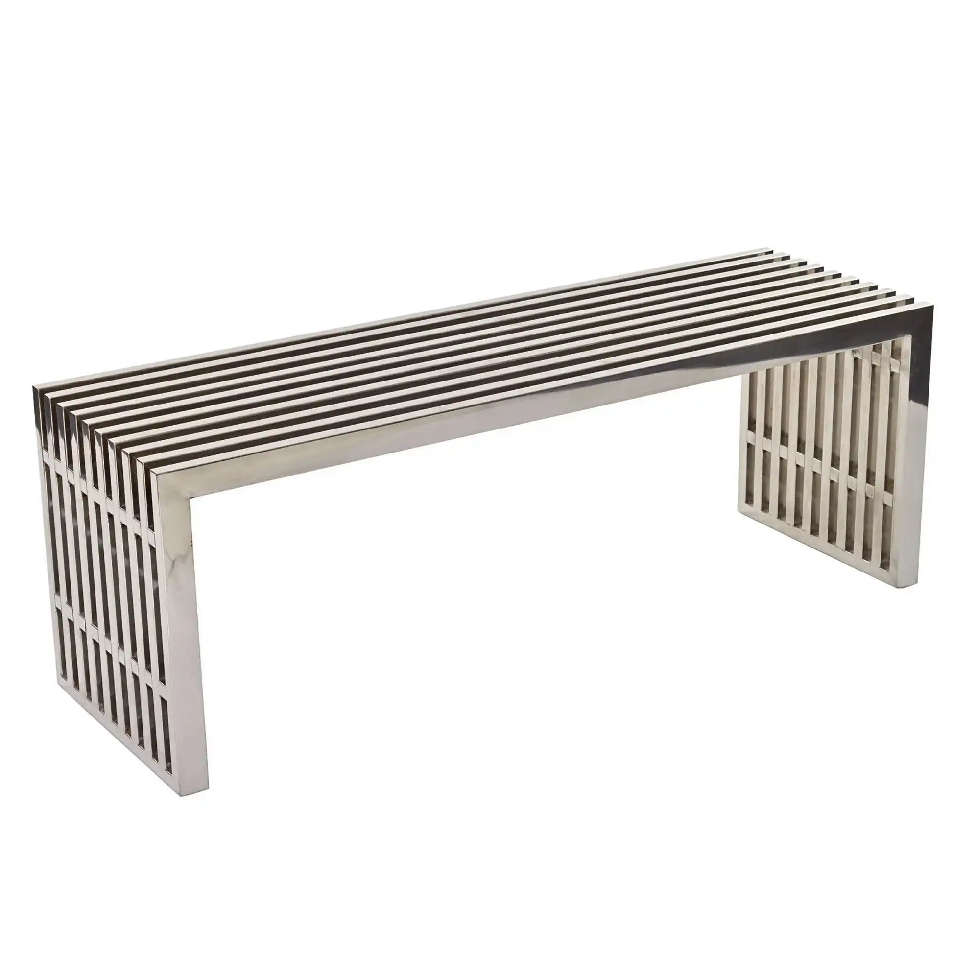 Gridiron Medium Stainless Steel Bench by Modway - Best Buy Furniture