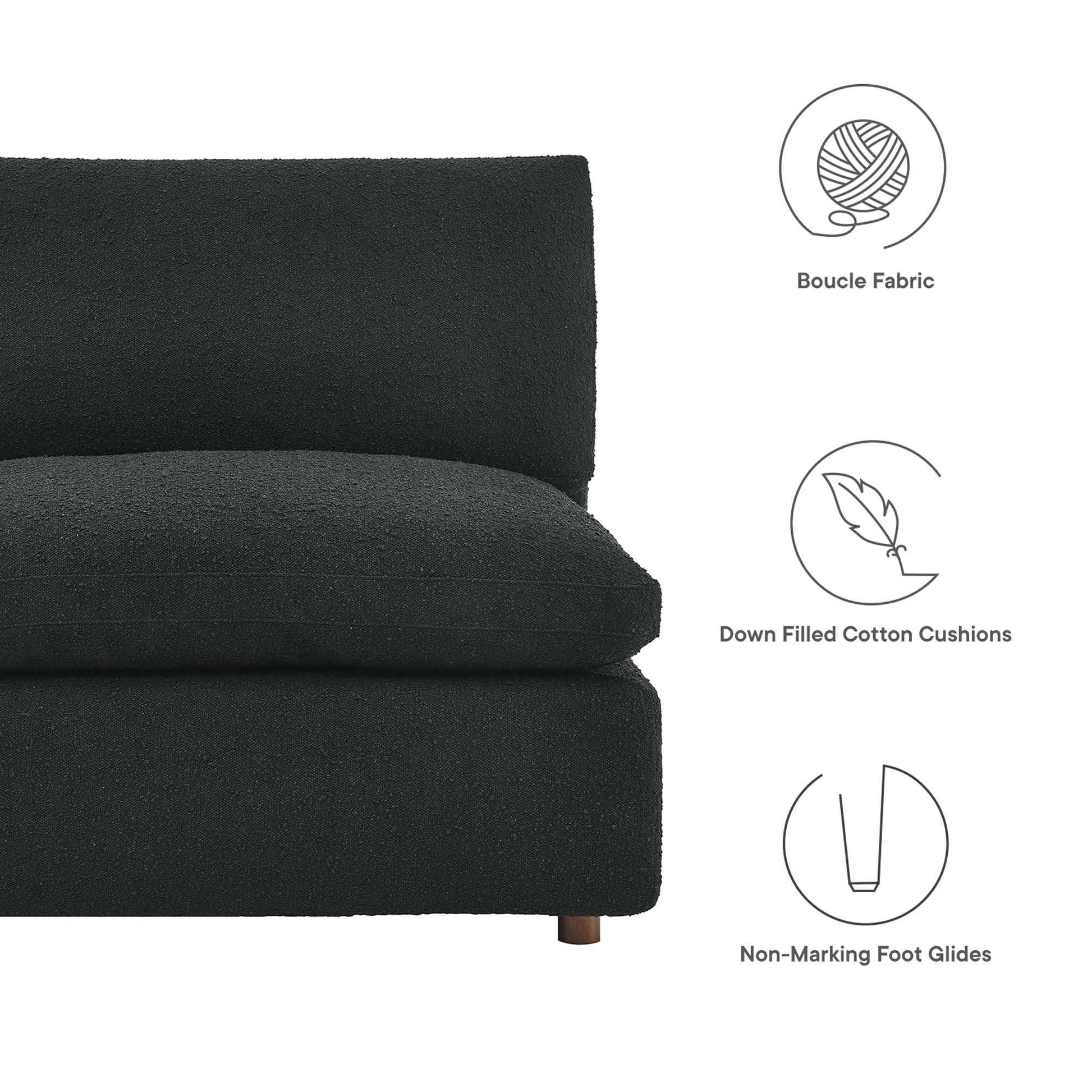 Commix Down Filled Overstuffed Boucle Fabric Armless Chair by Modway - Best Buy Furniture