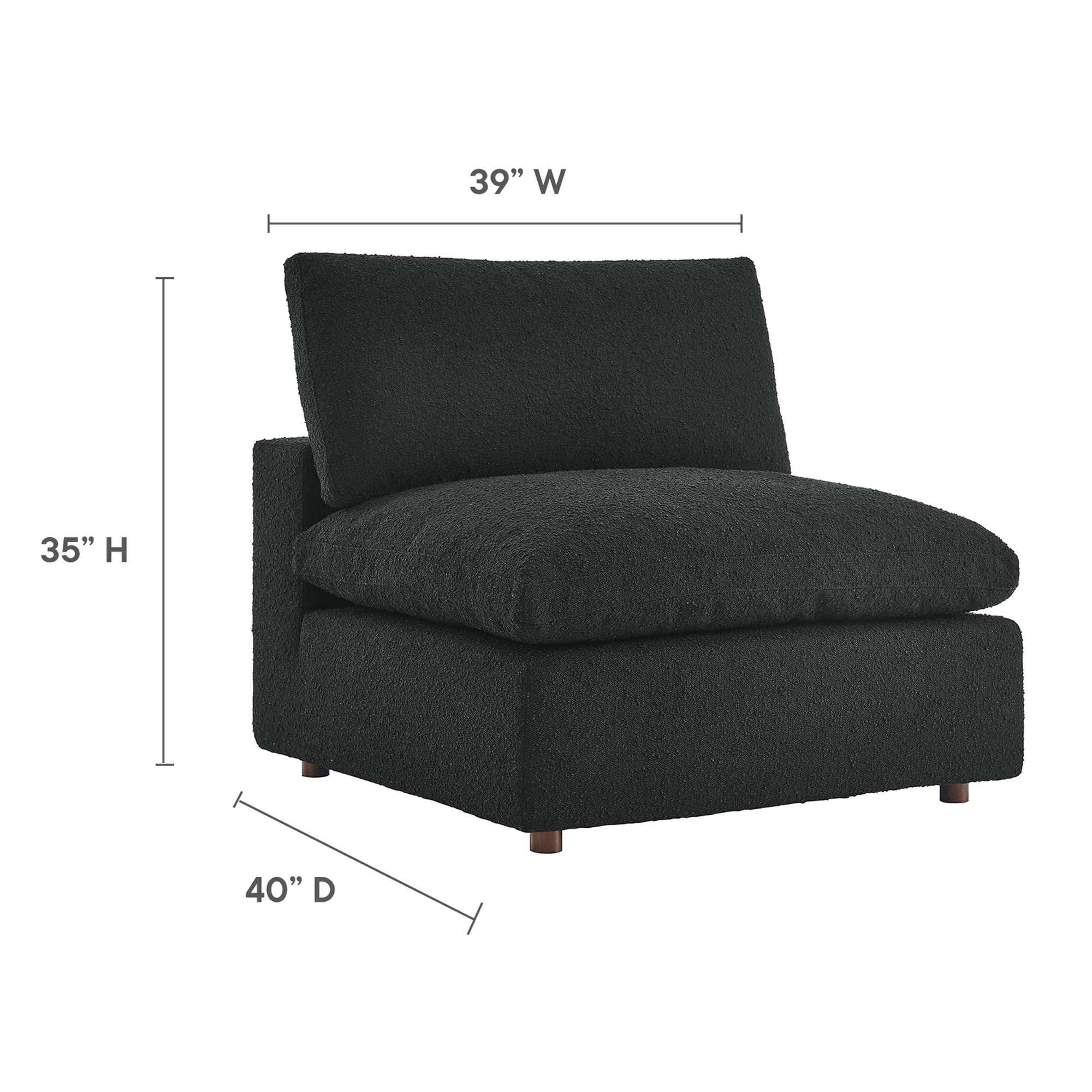 Commix Down Filled Overstuffed Boucle Fabric Armless Chair by Modway - Best Buy Furniture