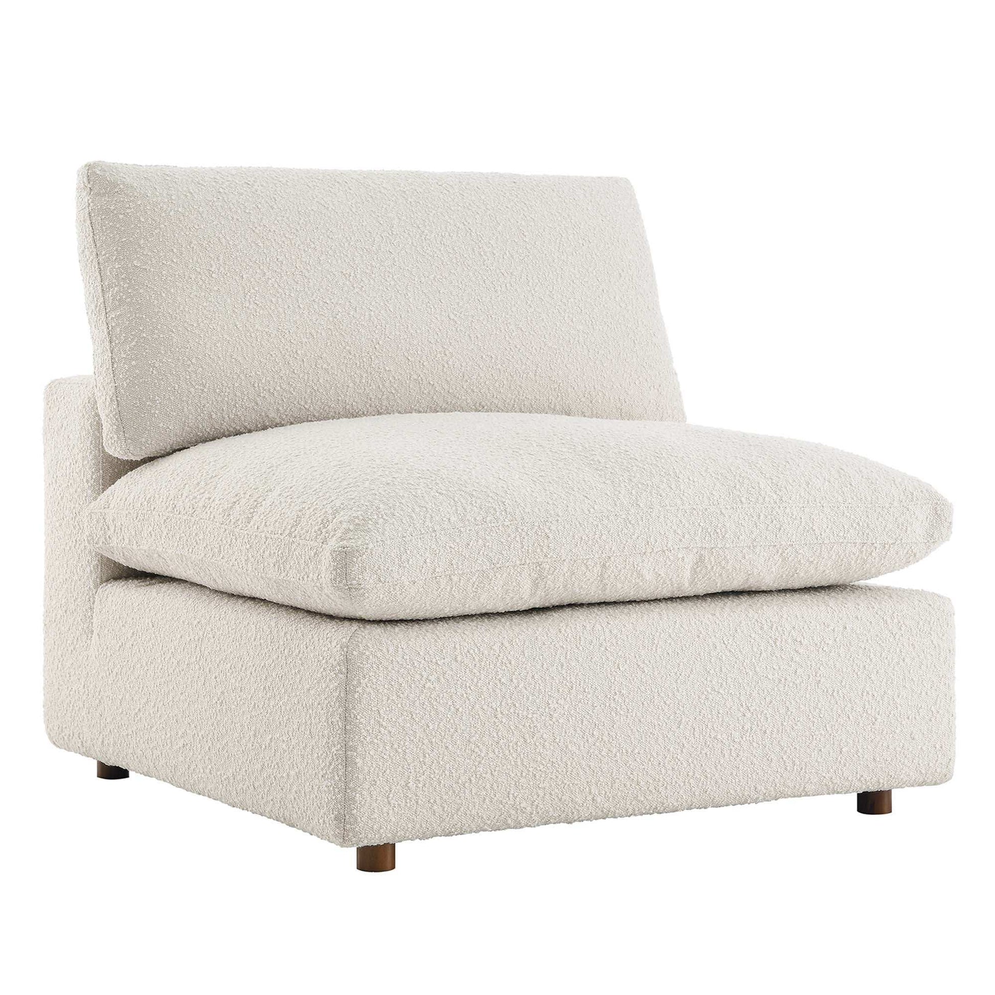 Commix Down Filled Overstuffed Boucle Fabric Armless Chair by Modway - Best Buy Furniture