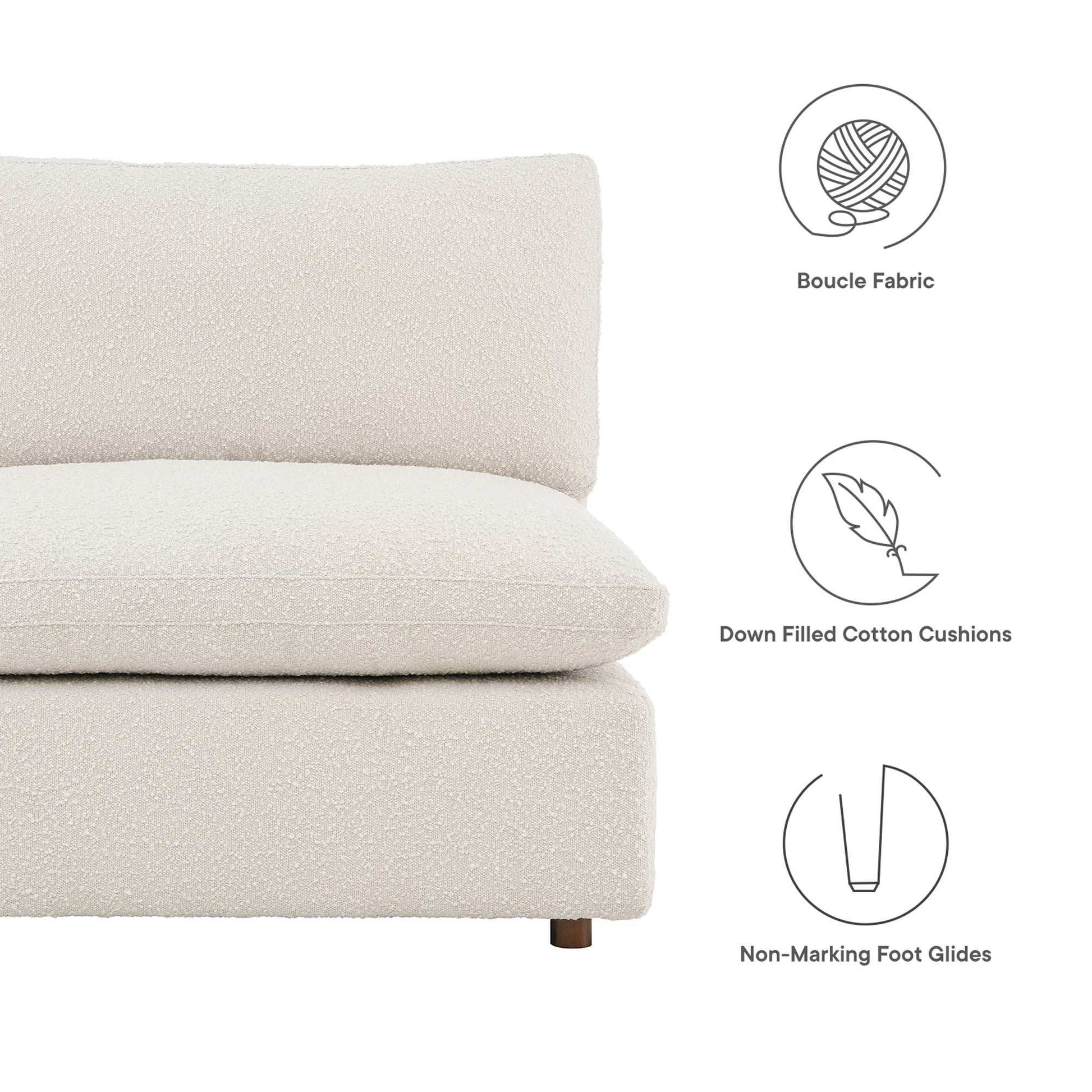 Commix Down Filled Overstuffed Boucle Fabric Armless Chair by Modway - Best Buy Furniture