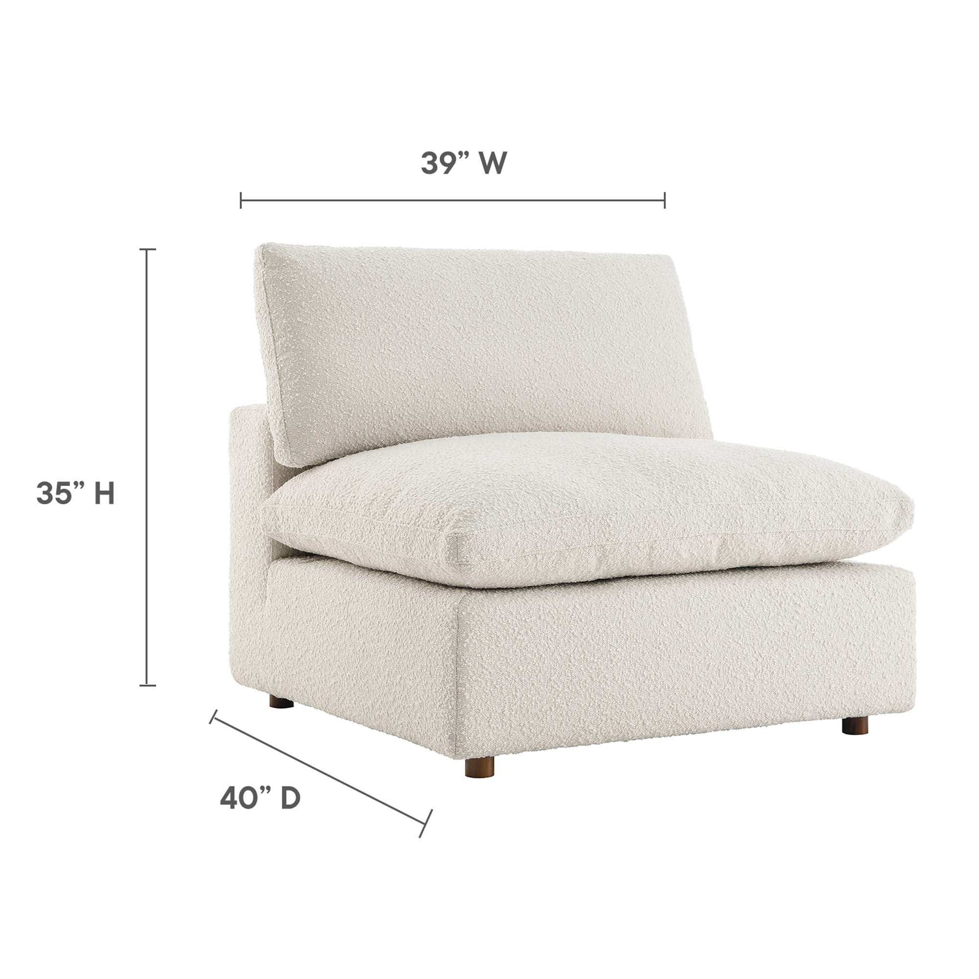 Commix Down Filled Overstuffed Boucle Fabric Armless Chair by Modway - Best Buy Furniture