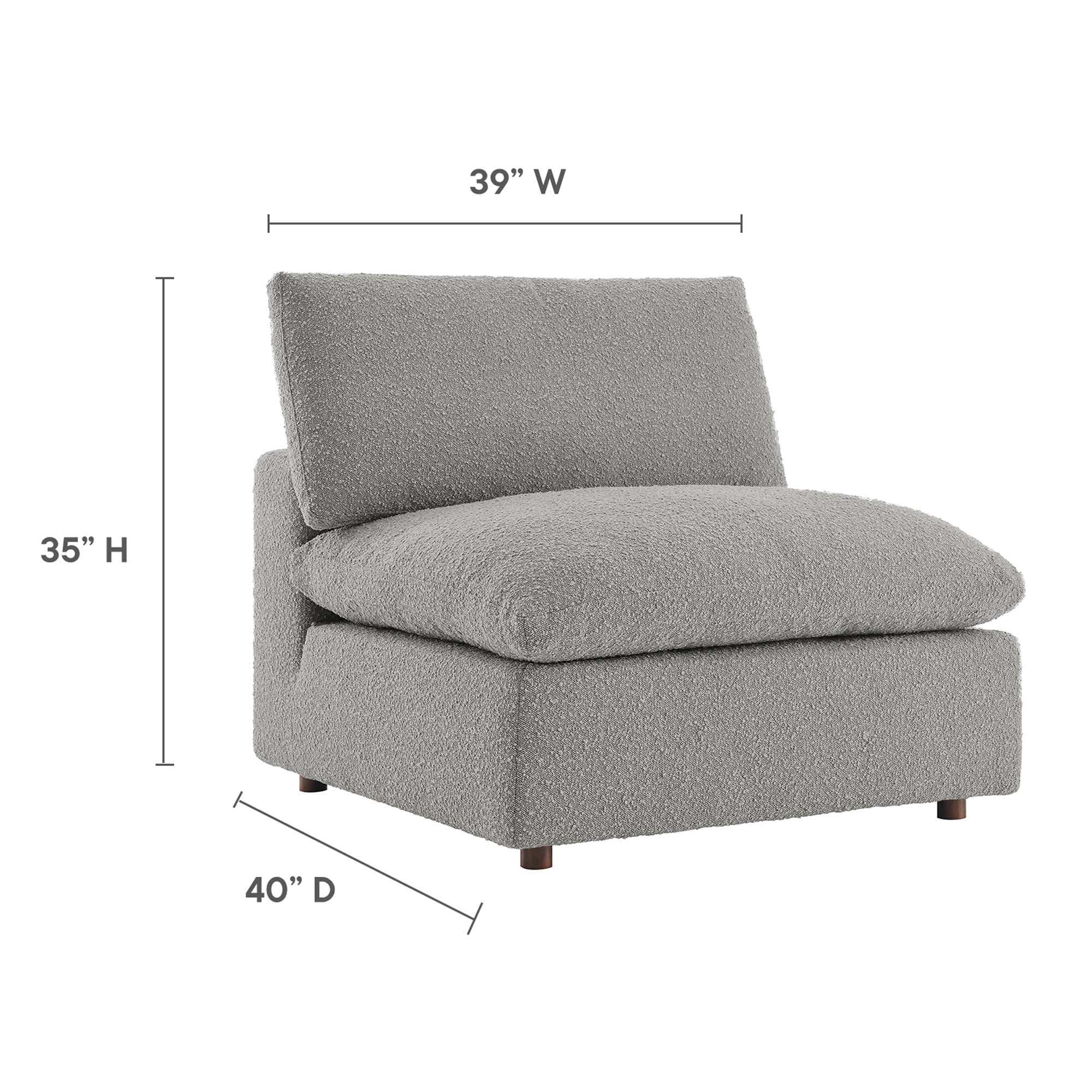 Commix Down Filled Overstuffed Boucle Fabric Armless Chair by Modway - Best Buy Furniture