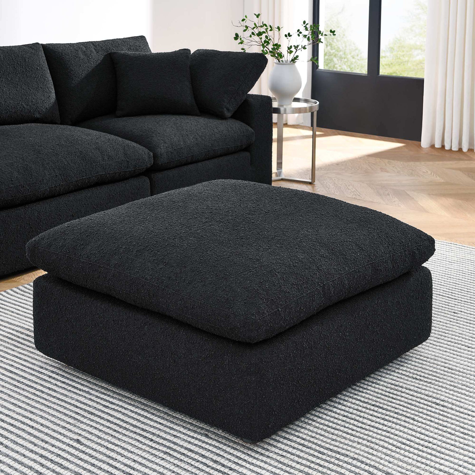 Commix Down Filled Overstuffed Boucle Fabric Ottoman by Modway - Best Buy Furniture