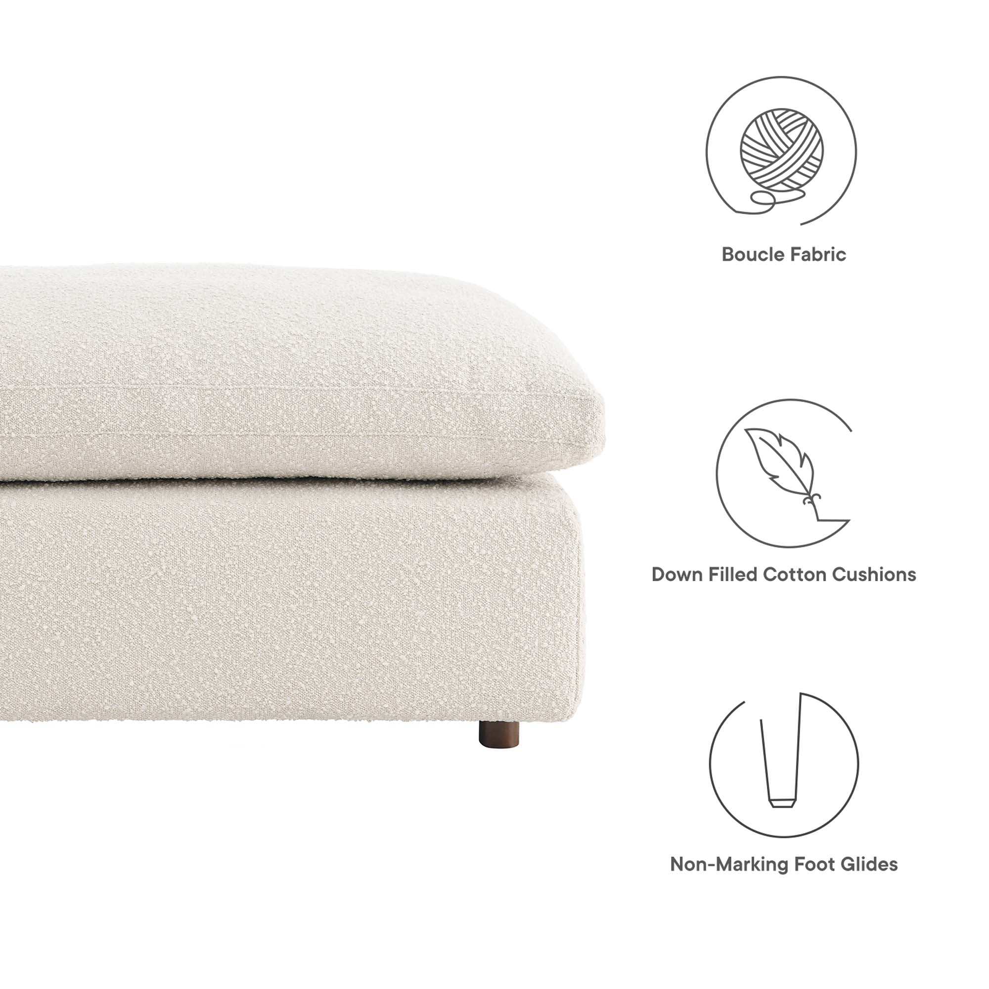 Commix Down Filled Overstuffed Boucle Fabric Ottoman by Modway - Best Buy Furniture