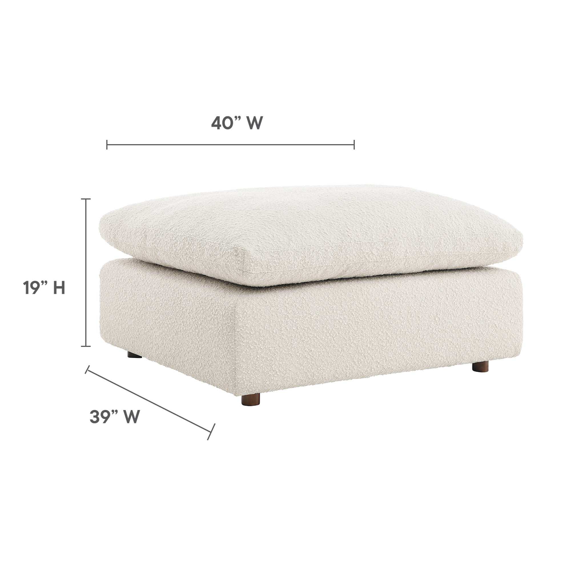 Commix Down Filled Overstuffed Boucle Fabric Ottoman by Modway - Best Buy Furniture