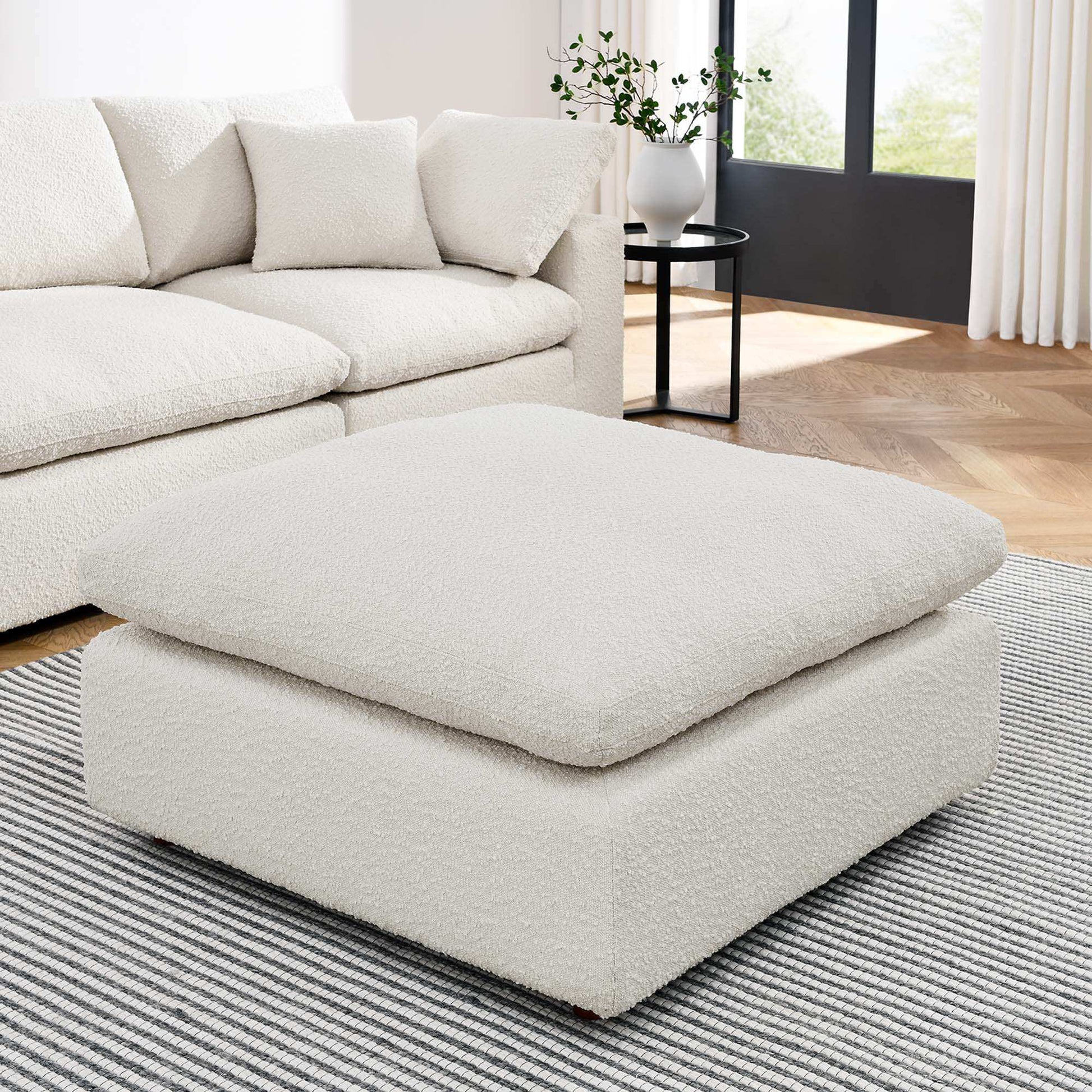 Commix Down Filled Overstuffed Boucle Fabric Ottoman by Modway - Best Buy Furniture