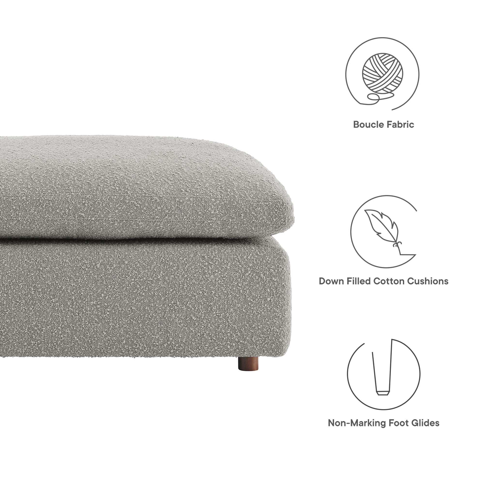 Commix Down Filled Overstuffed Boucle Fabric Ottoman by Modway - Best Buy Furniture