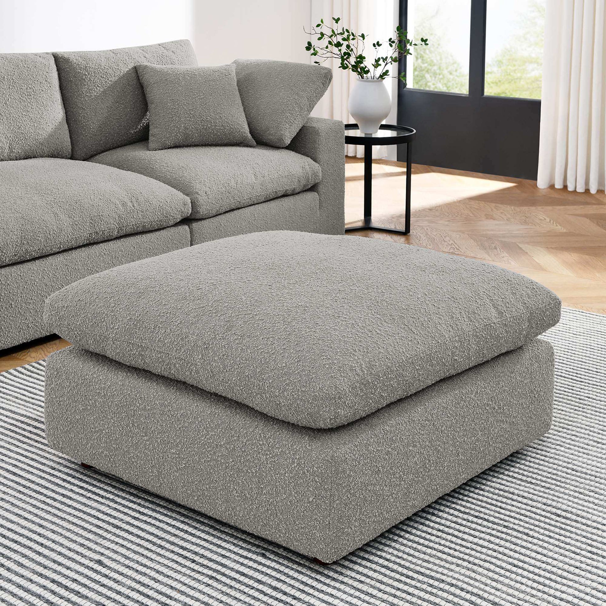 Commix Down Filled Overstuffed Boucle Fabric Ottoman by Modway - Best Buy Furniture