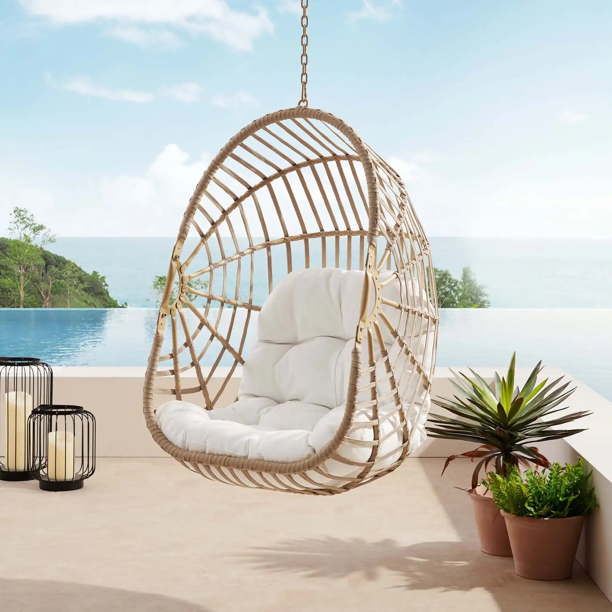 Amalie Wicker Rattan Outdoor Patio Rattan Swing Chair without Stand by Modway - Best Buy Furniture