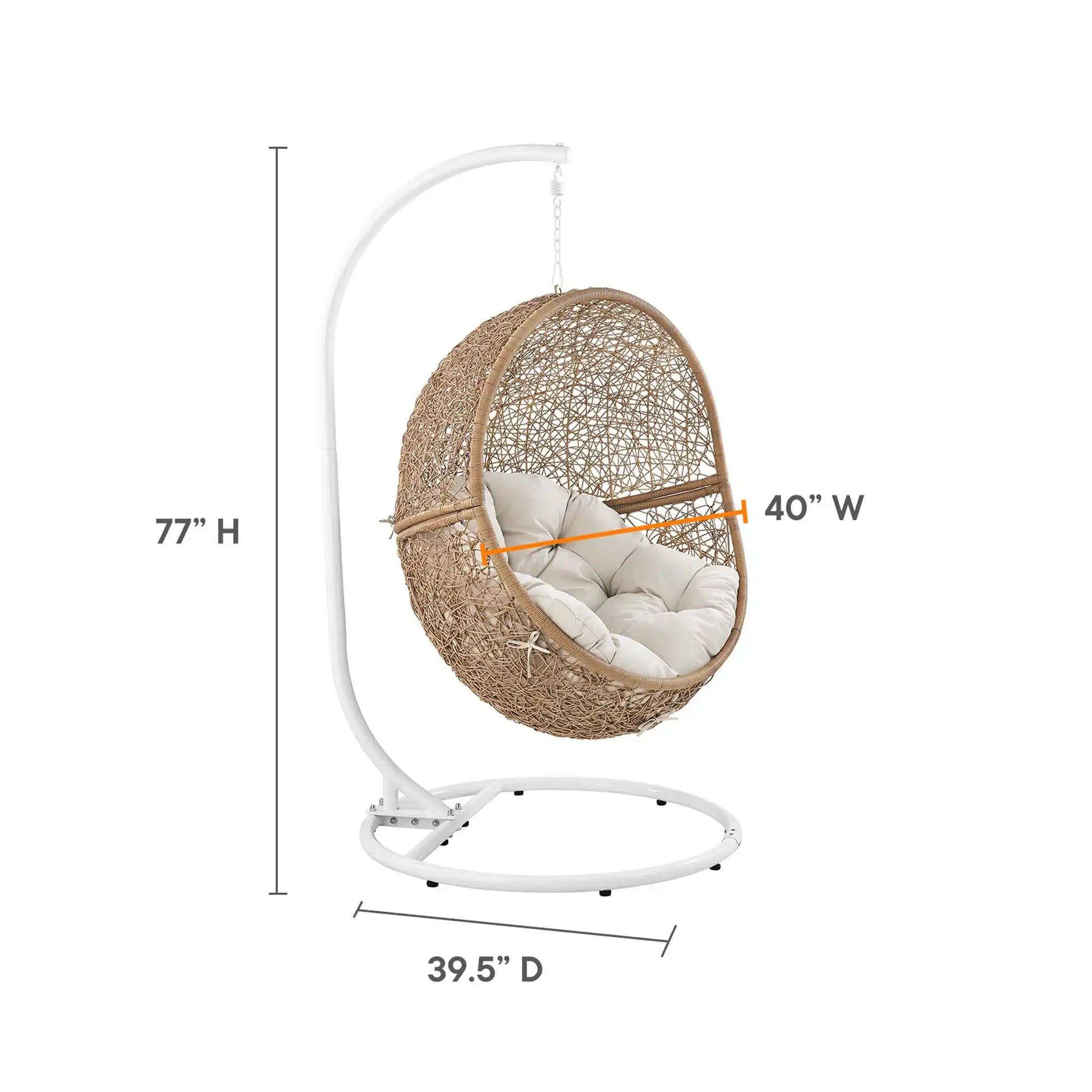 Encase Outdoor Patio Rattan Swing Chair by Modway - Best Buy Furniture