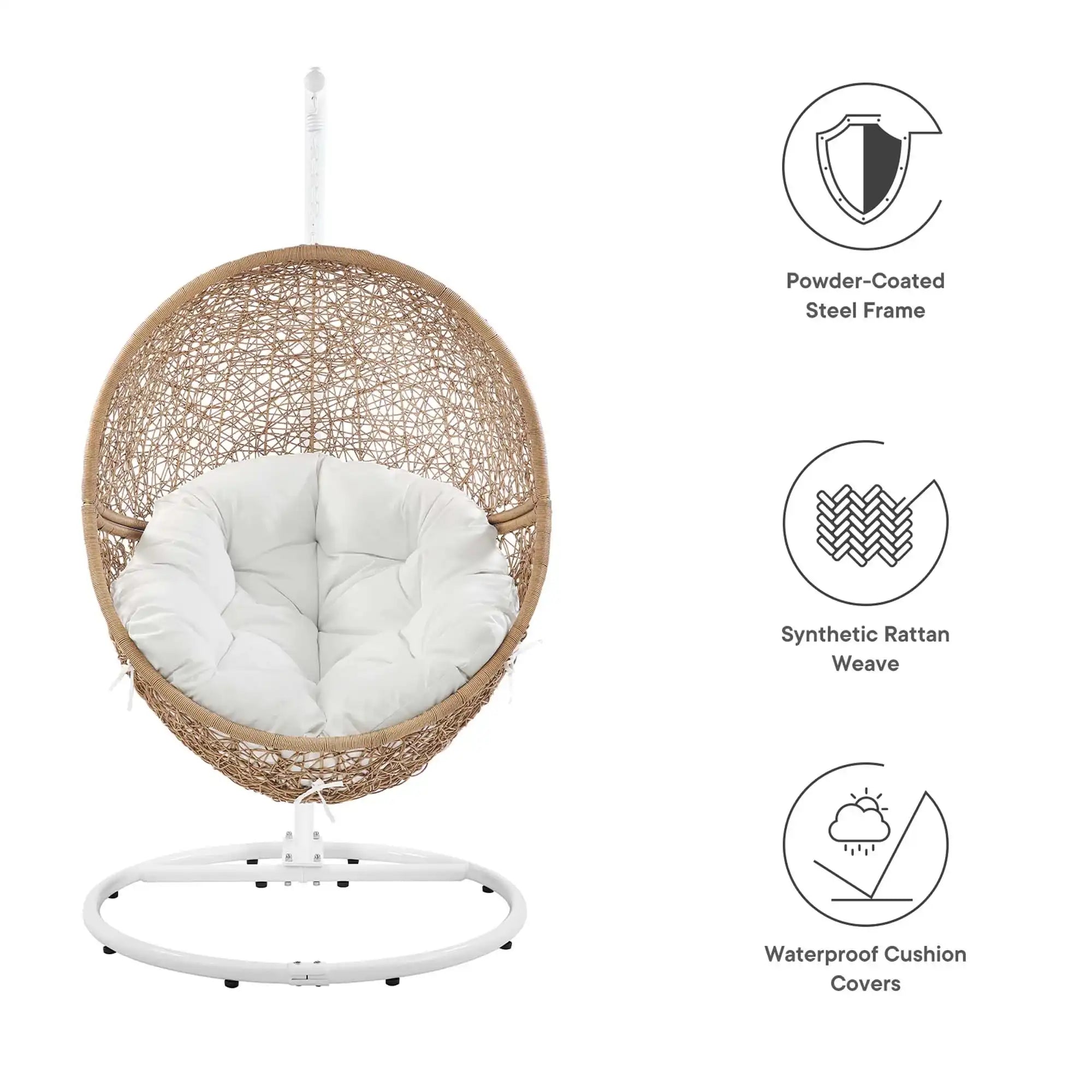 Encase Outdoor Patio Rattan Swing Chair by Modway - Best Buy Furniture