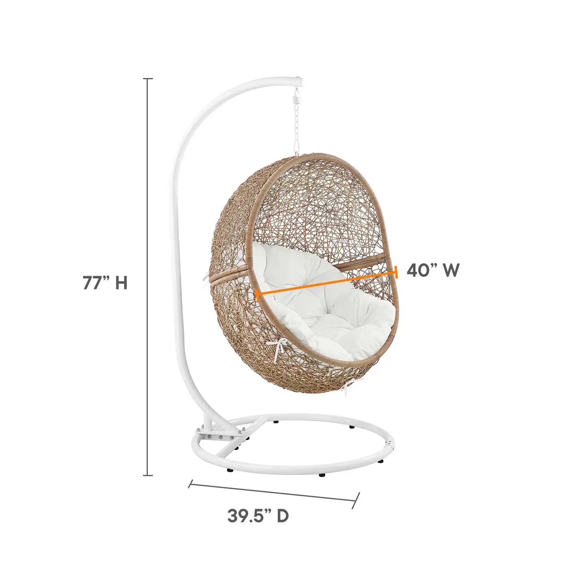 Encase Outdoor Patio Rattan Swing Chair by Modway - Best Buy Furniture
